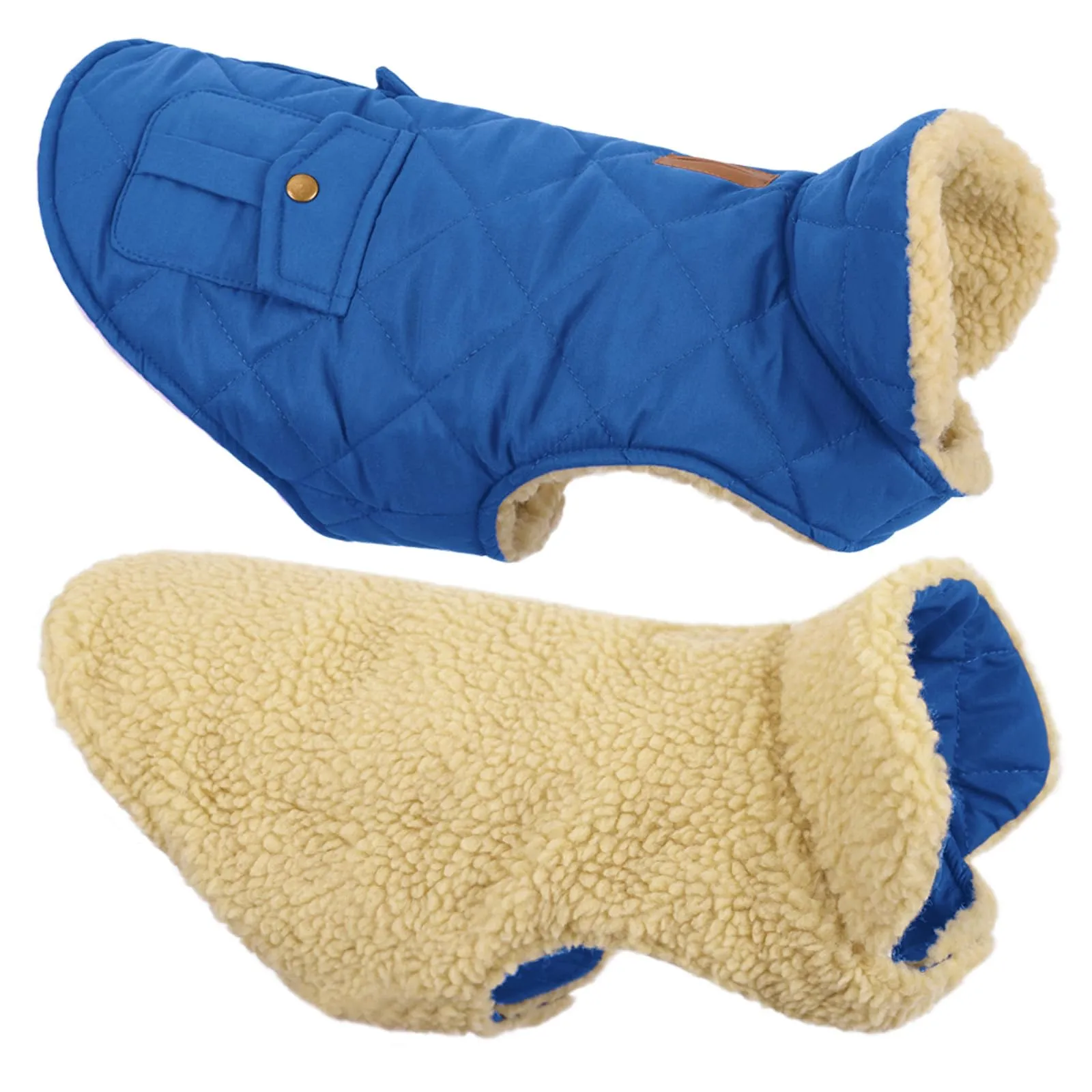 Queenmore Cappotto per Cane Piccolo Impermeabile e Imbottito, Azure, S - immagine 9