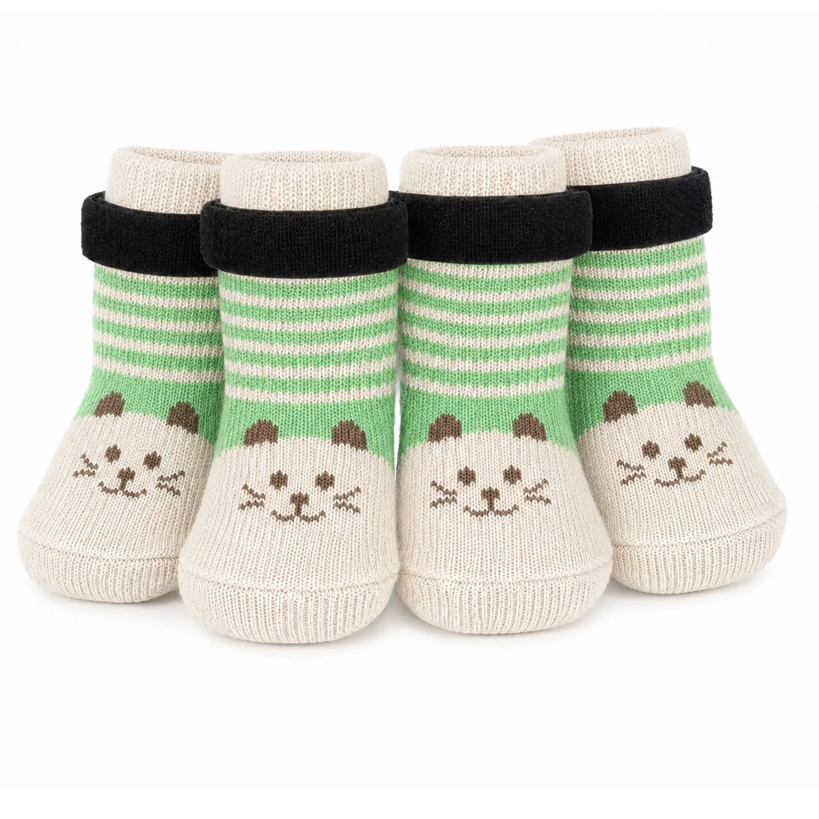 PETLOFT Calzini Antiscivolo per Cane con Cinghie Regolabili, Beige Verde, S - immagine 1