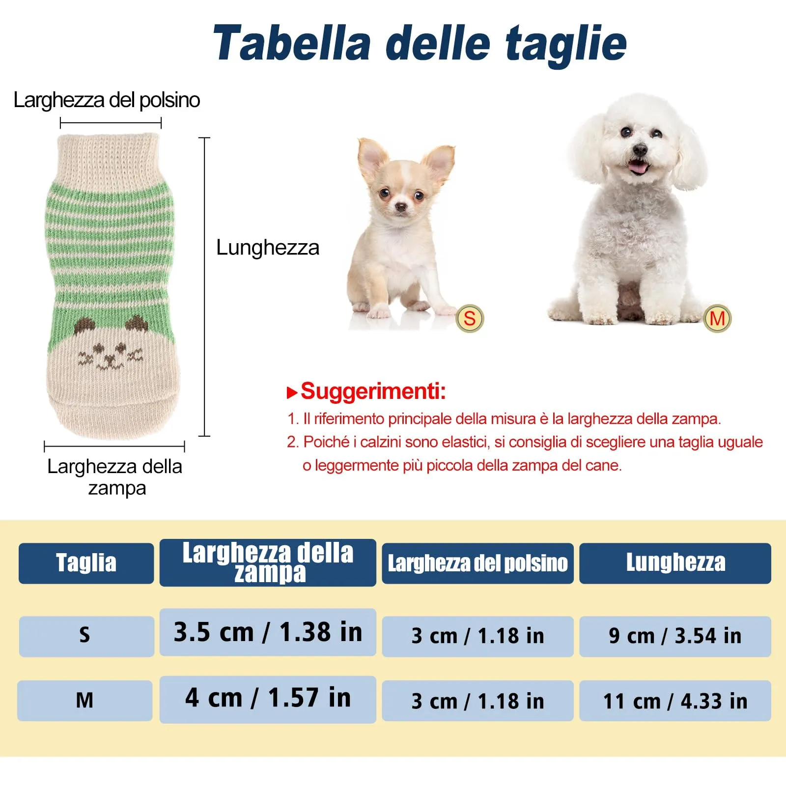 PETLOFT Calzini Antiscivolo per Cane, 4 Pezzi, con Cinghie Regolabili, Beige Verde, M - immagine 7