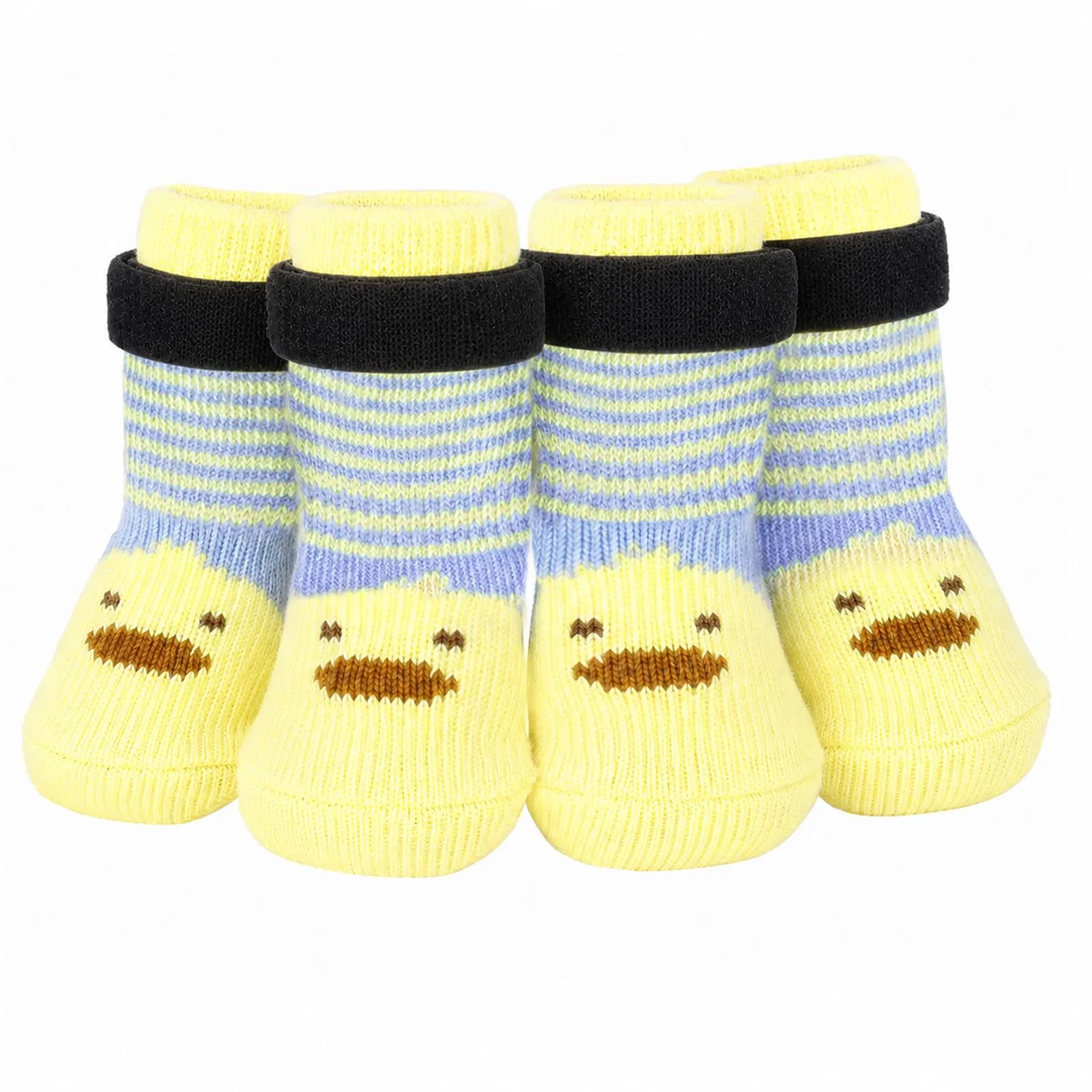 PETLOFT Calzini Antiscivolo per Cane, 4 Pezzi, Giallo Blu, M - immagine 1