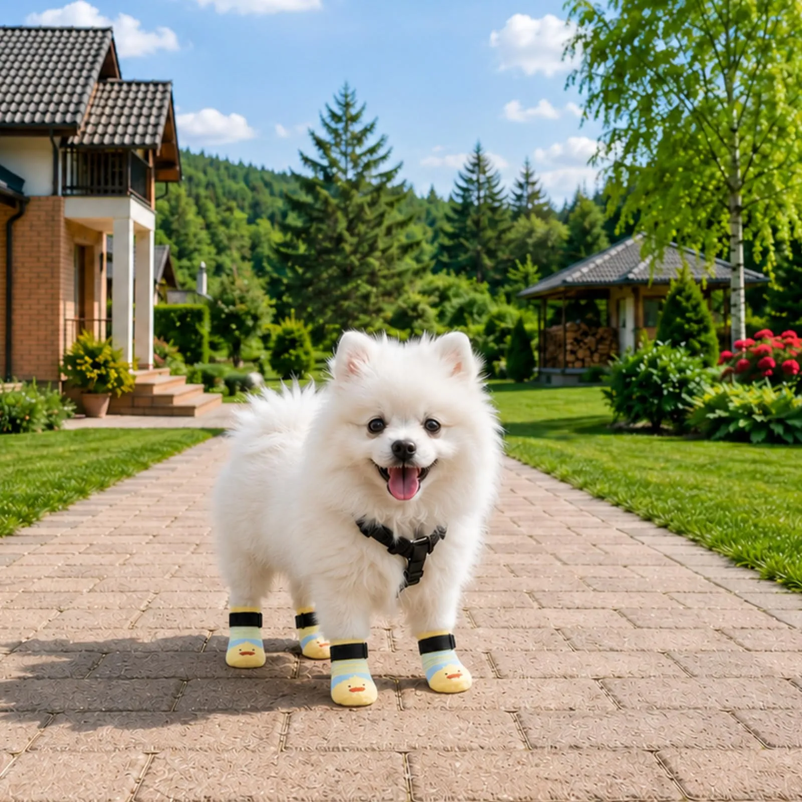 PETLOFT Calzini Antiscivolo per Cane, 4 Pezzi, Giallo Blu, M - immagine 6