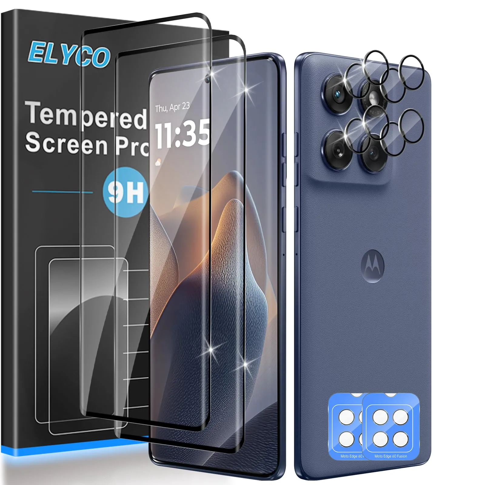 ELYCO Vetro Temperato per Motorola Moto Edge 60/60 Fusion, 2+2 Pezzi - immagine 1