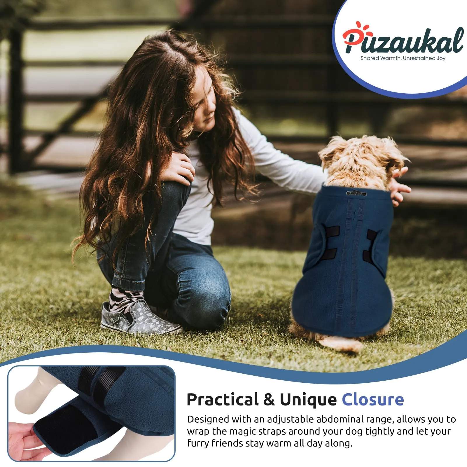 PUZAUKAL Maglione in Pile per Cani di Piccola e Media Taglia, Navy, XS - immagine 4