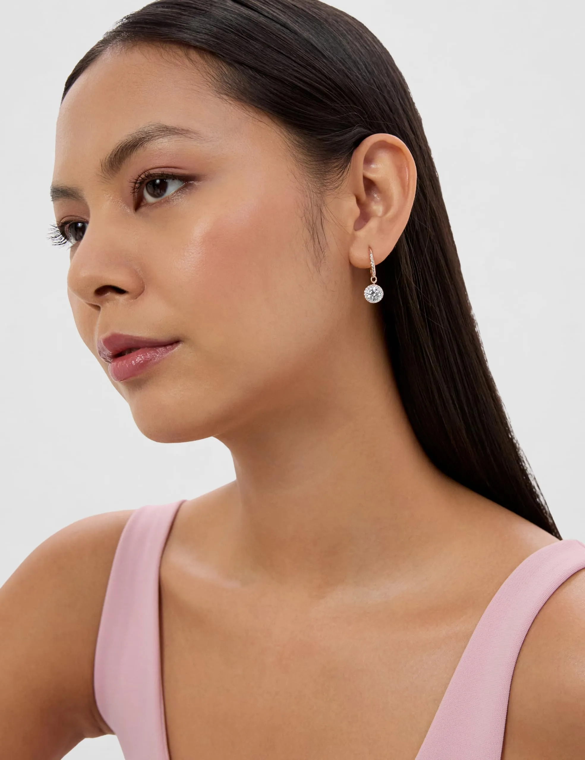 Swarovski Constella Orecchini Pendenti, Taglio Tondo, Pavé, Placcato Oro Rosa - immagine 2