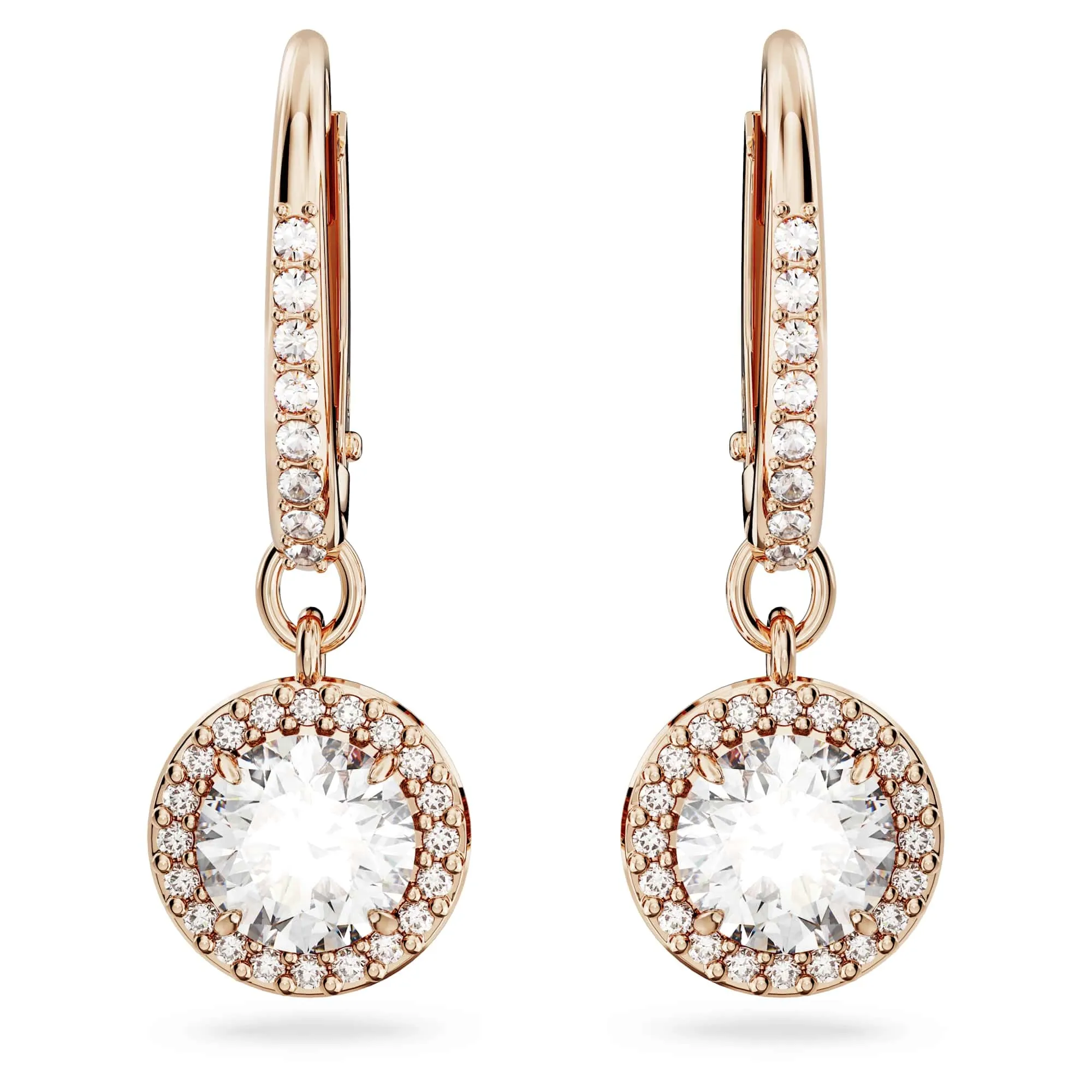 Swarovski Constella Orecchini Pendenti, Taglio Tondo, Pavé, Placcato Oro Rosa - immagine 3