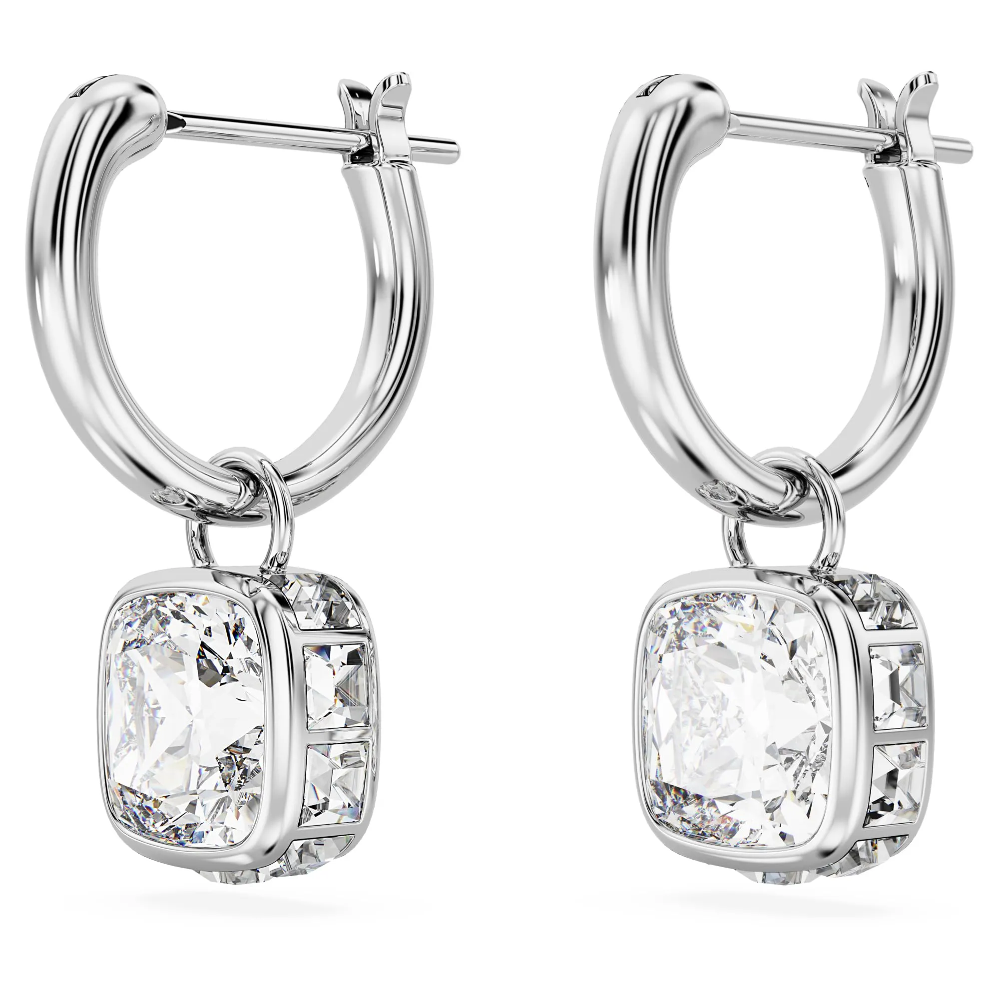 Swarovski Stilla Orecchini Pendenti con Cristalli e Zirconia, Placcatura Rodio, Bianco - immagine 3