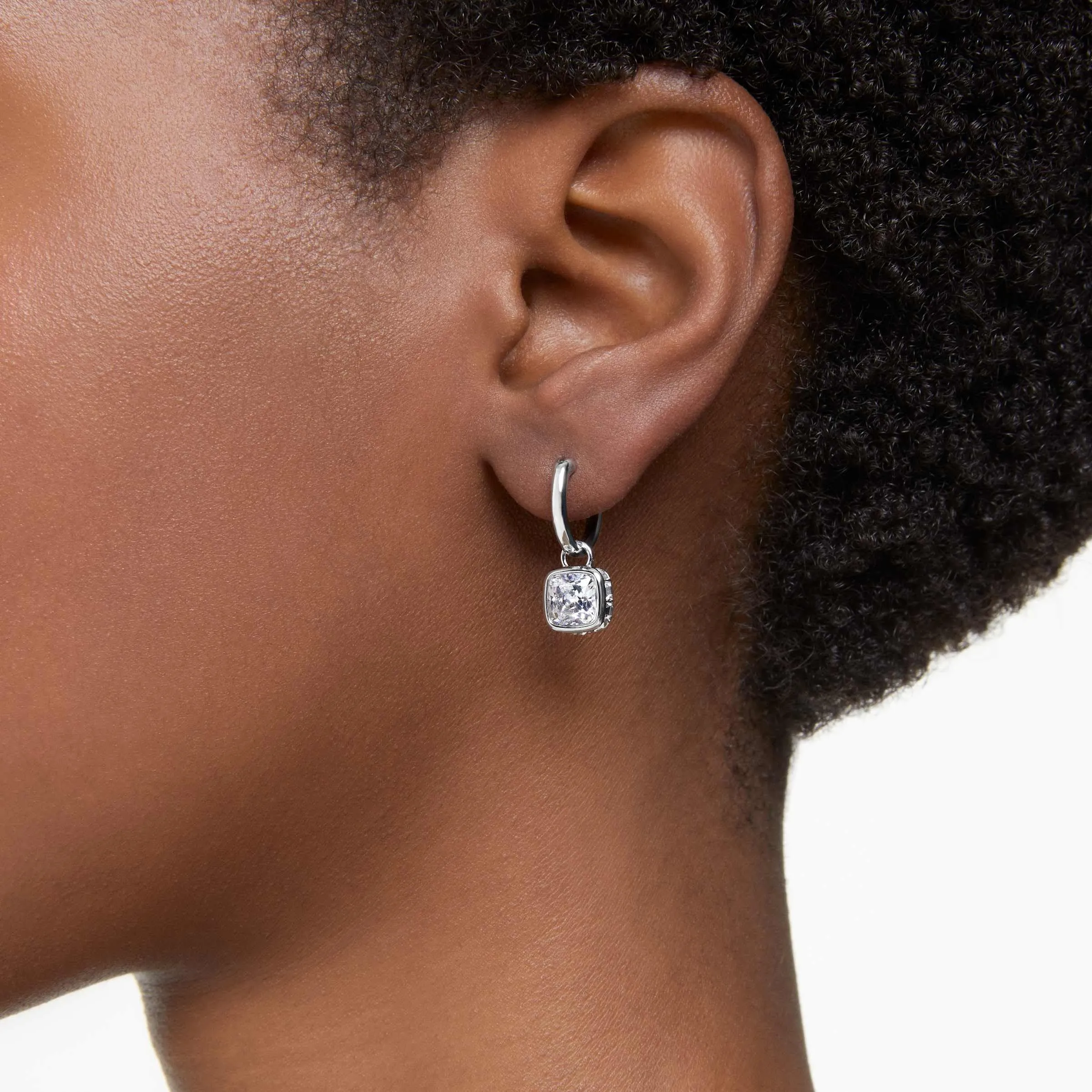 Swarovski Stilla Orecchini Pendenti con Cristalli e Zirconia, Placcatura Rodio, Bianco - immagine 5