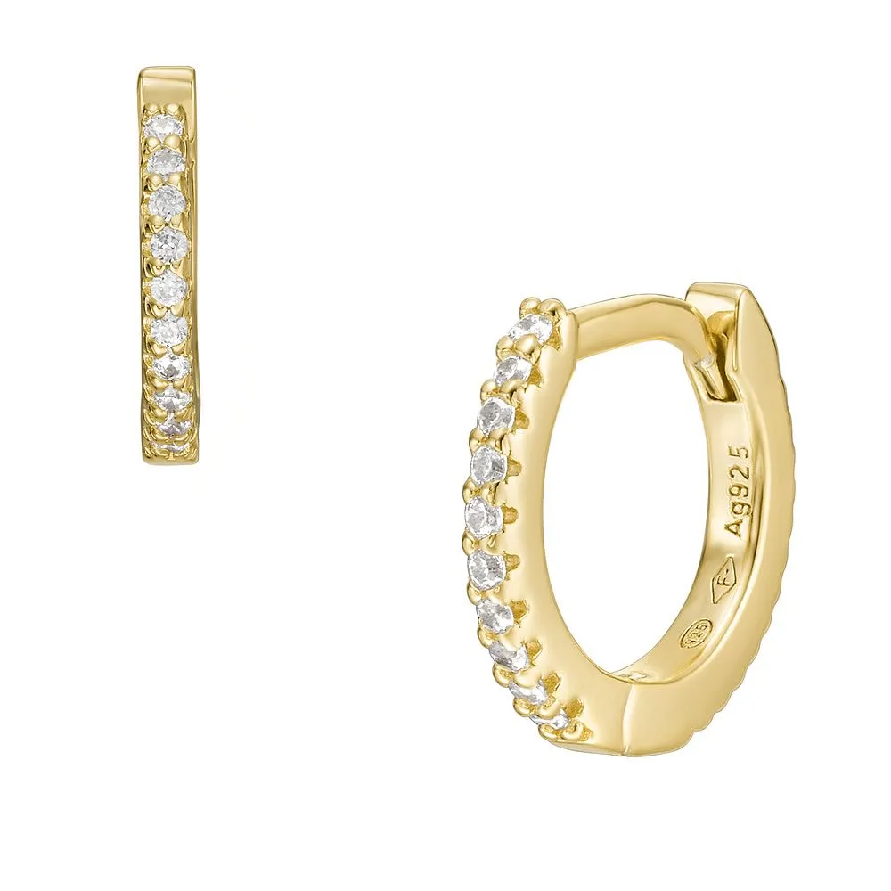 Fossil JFS00630710 Sterling Silver Hoop Earrings, Gold Tone - immagine 4