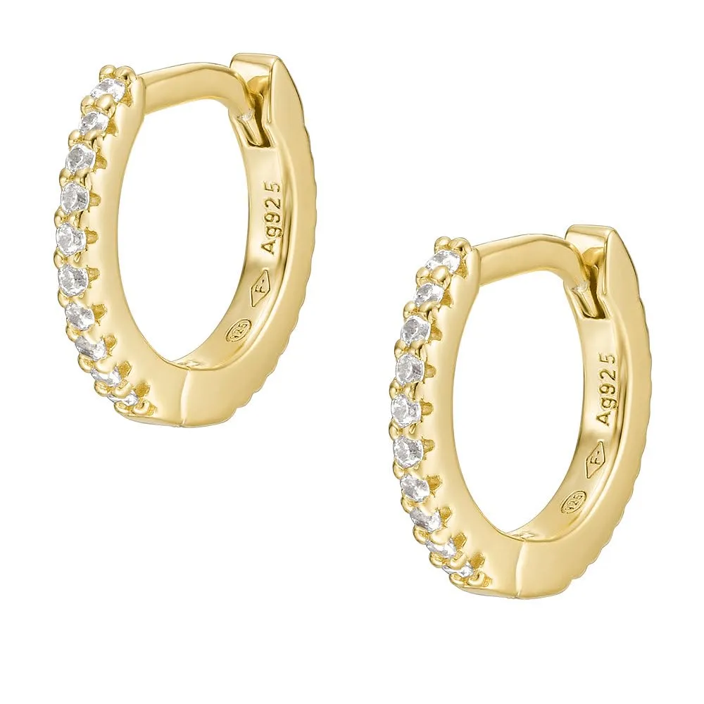 Fossil JFS00630710 Sterling Silver Hoop Earrings, Gold Tone - immagine 5