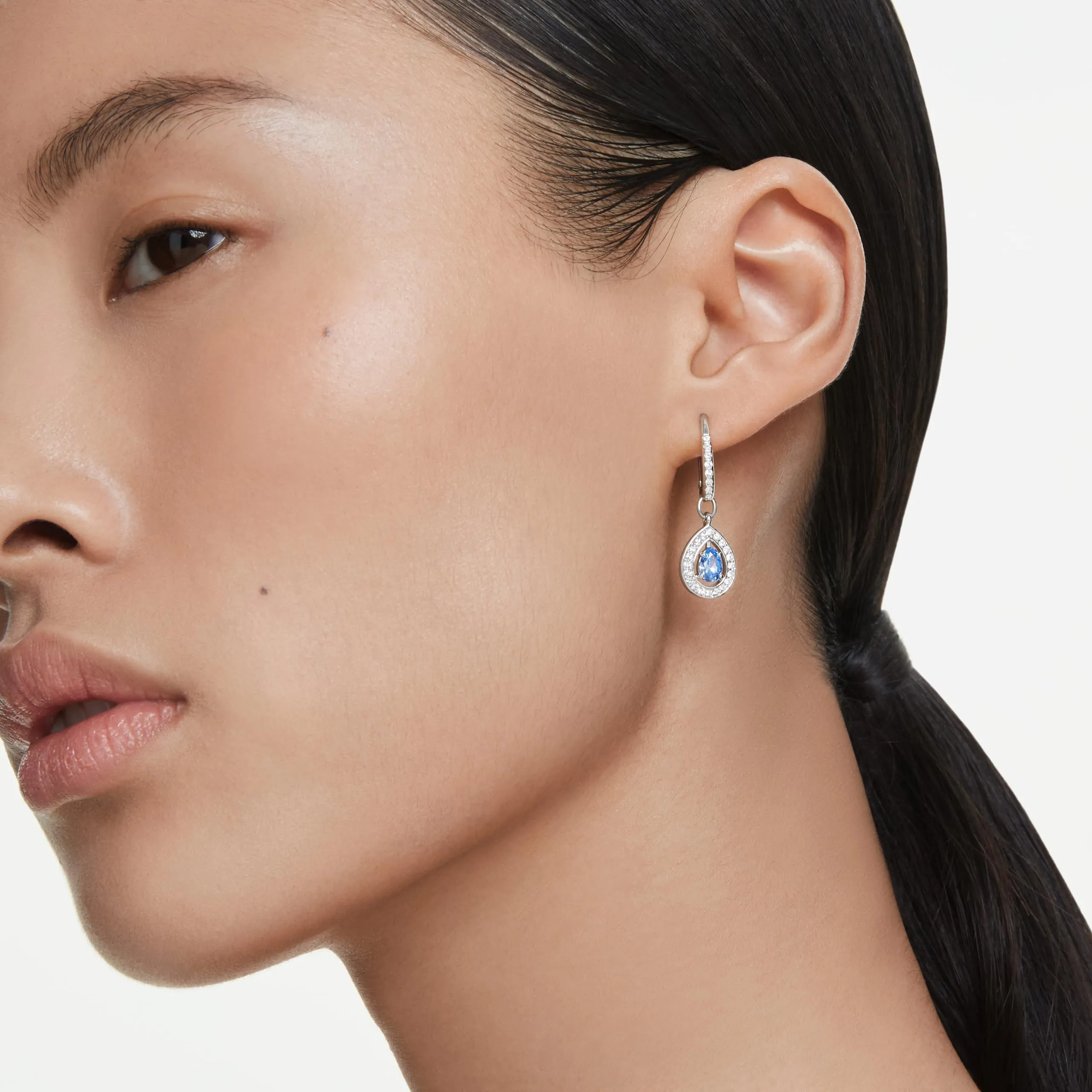 Swarovski Orecchini pendenti Una Angelic, Taglio Drop, Blu, Placcato rodio - immagine 5