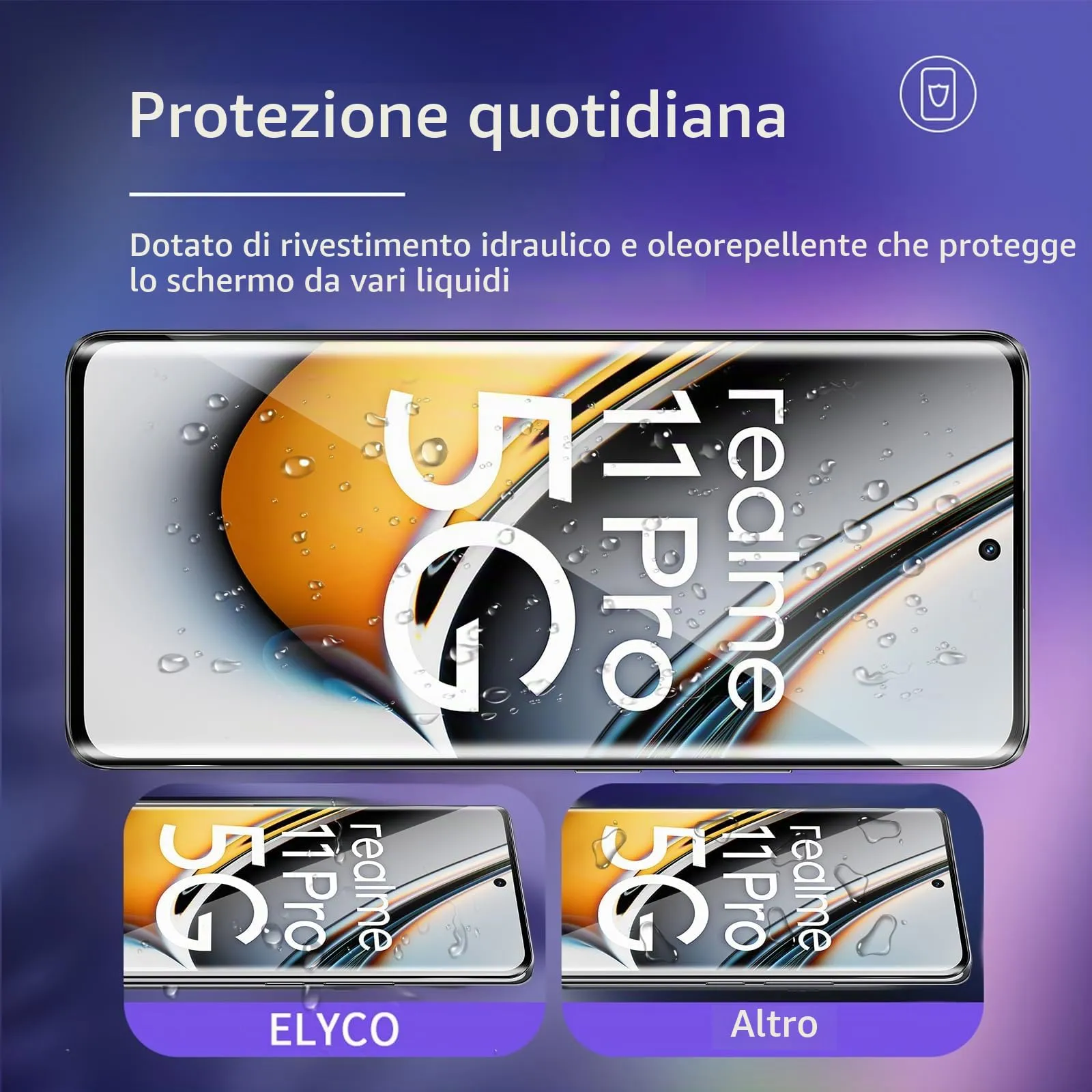 ELYCO Vetro Temperato per Realme 11 Pro / 11 Pro Plus, 2 Pezzi - immagine 2