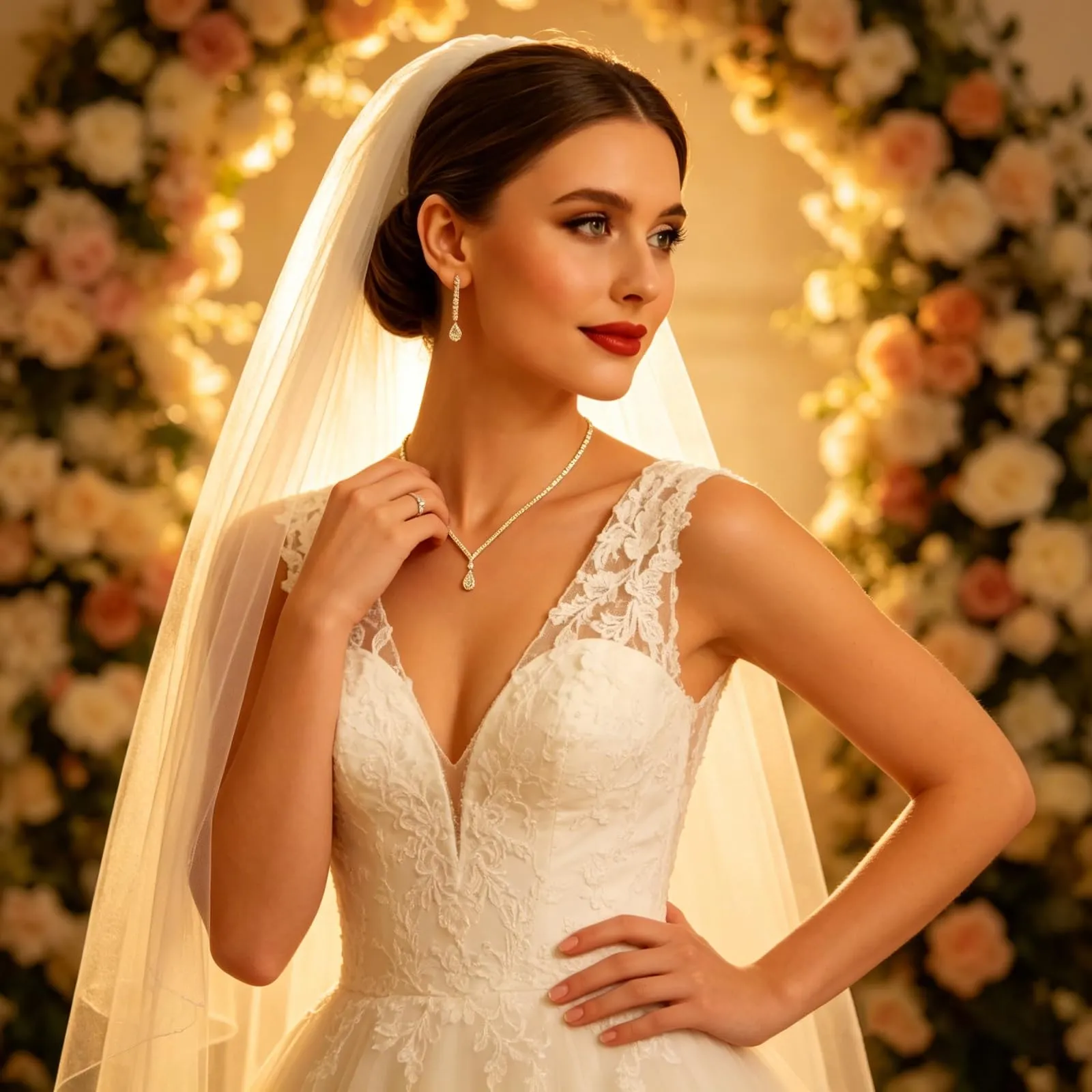 JYIXXZX Set di Gioielli Donna con Zirconia Cubica, Collana e Orecchini a Goccia in Oro e Argento - immagine 4