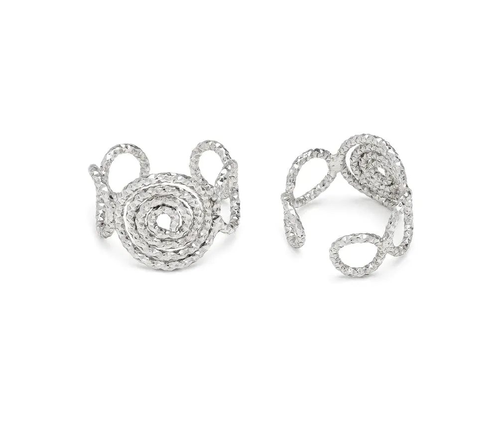 VLNET Vestopazzo Anello Fascia Mini Spirale Placcato Argento 925 - immagine 1