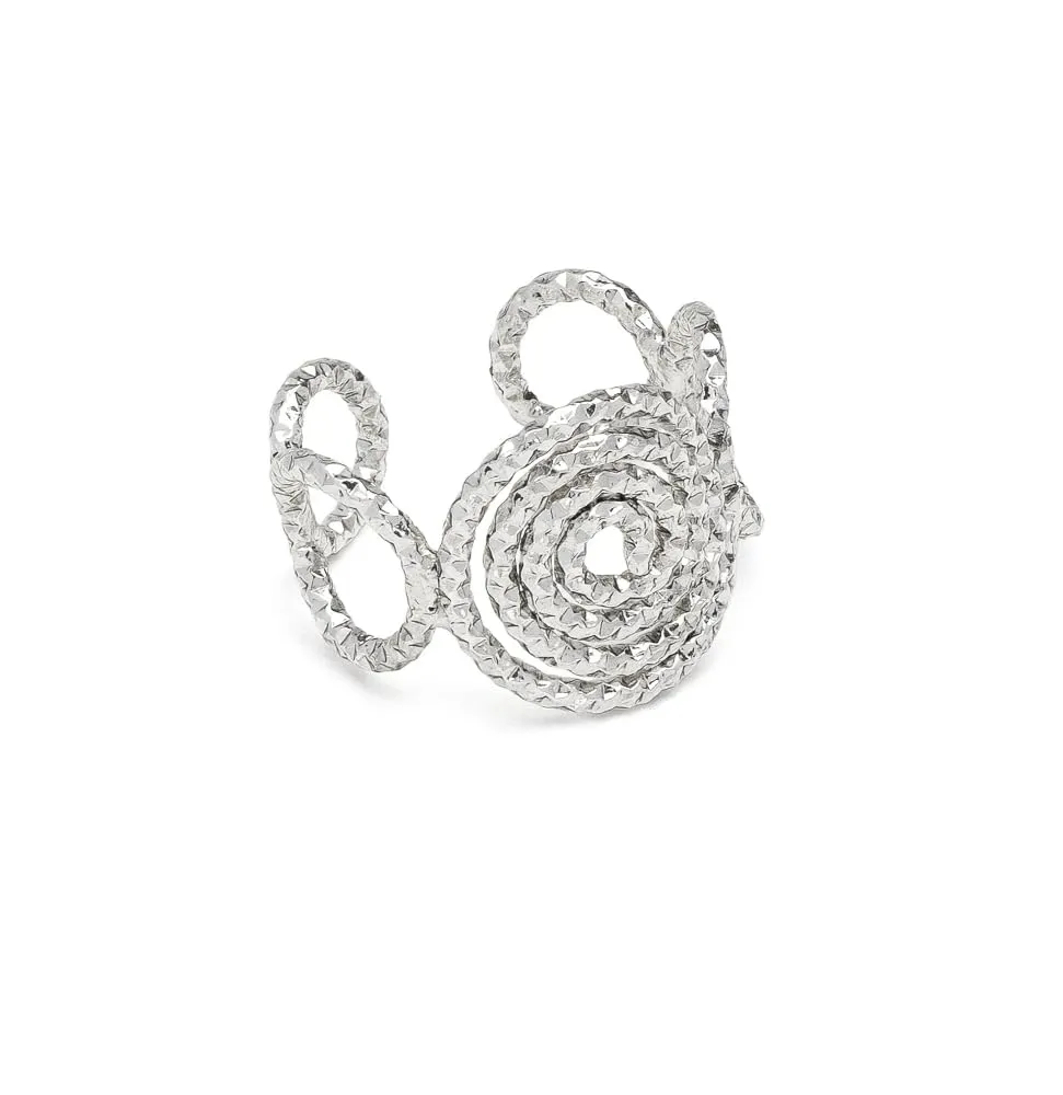 VLNET Vestopazzo Anello Fascia Mini Spirale Placcato Argento 925 - immagine 2