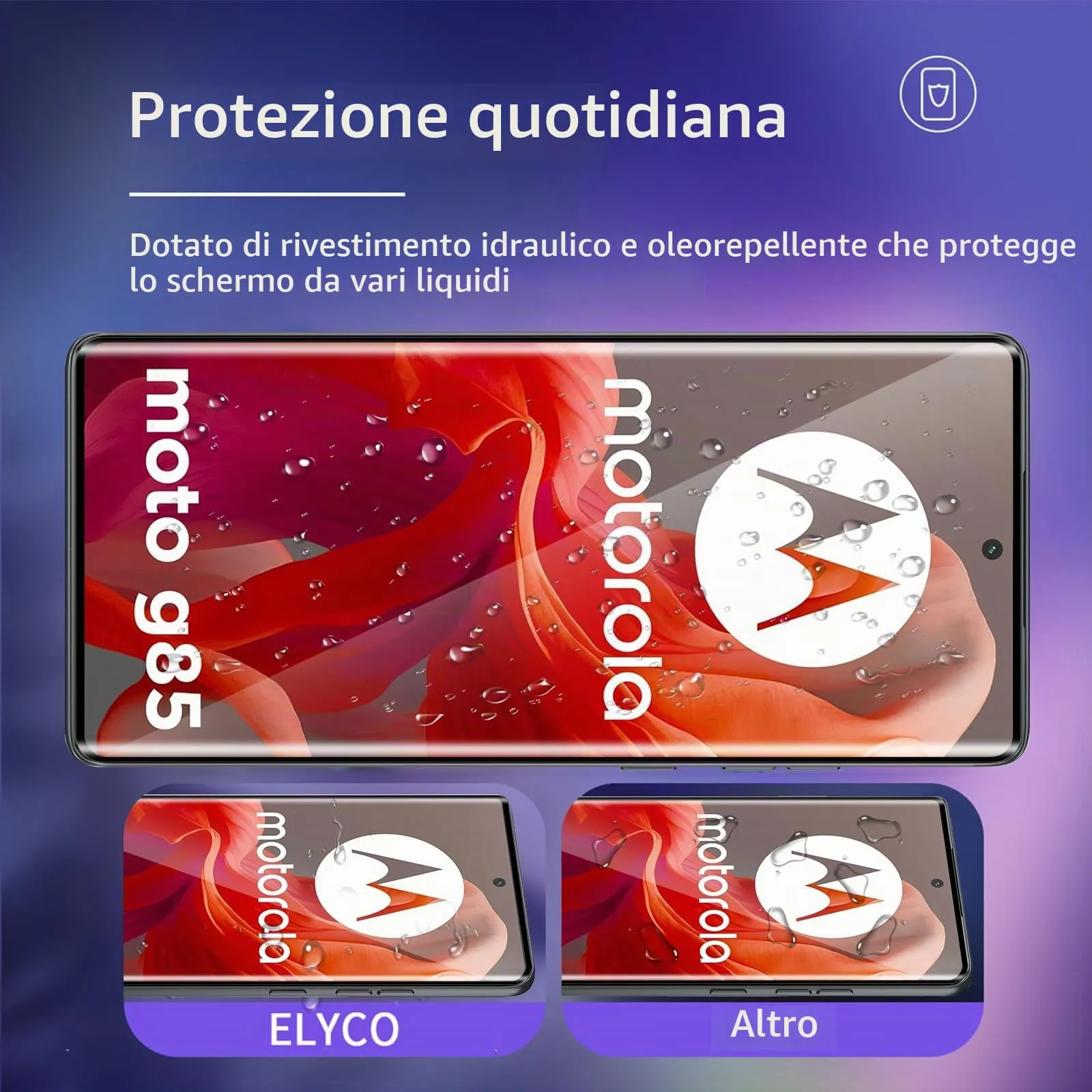 ELYCO Vetro Temperato per Motorola Moto G85 5G, 2+2 Pezzi - immagine 2