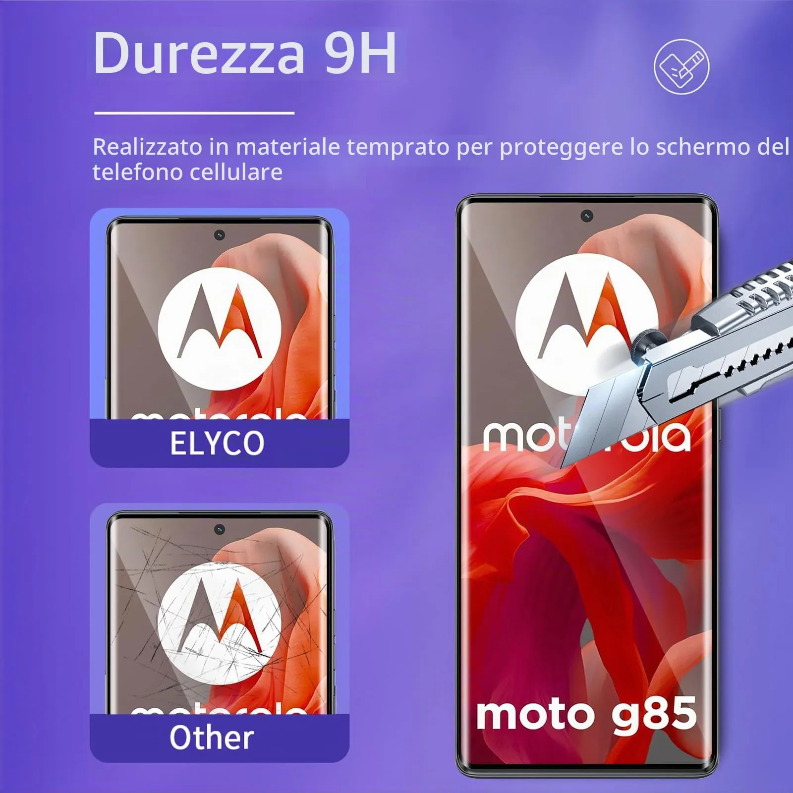ELYCO Vetro Temperato per Motorola Moto G85 5G, 2+2 Pezzi - immagine 3