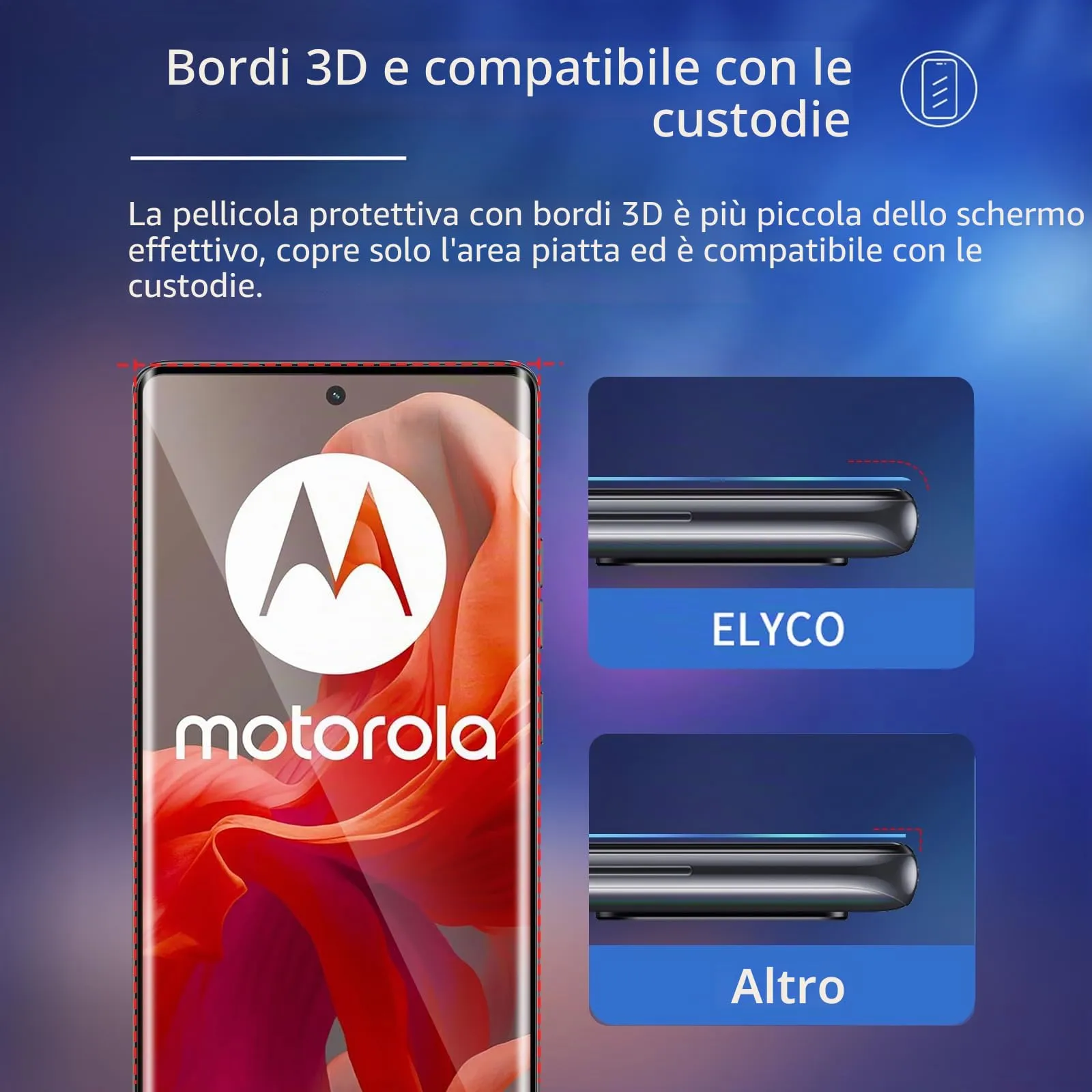 ELYCO Vetro Temperato per Motorola Moto G85 5G, 2+2 Pezzi - immagine 5