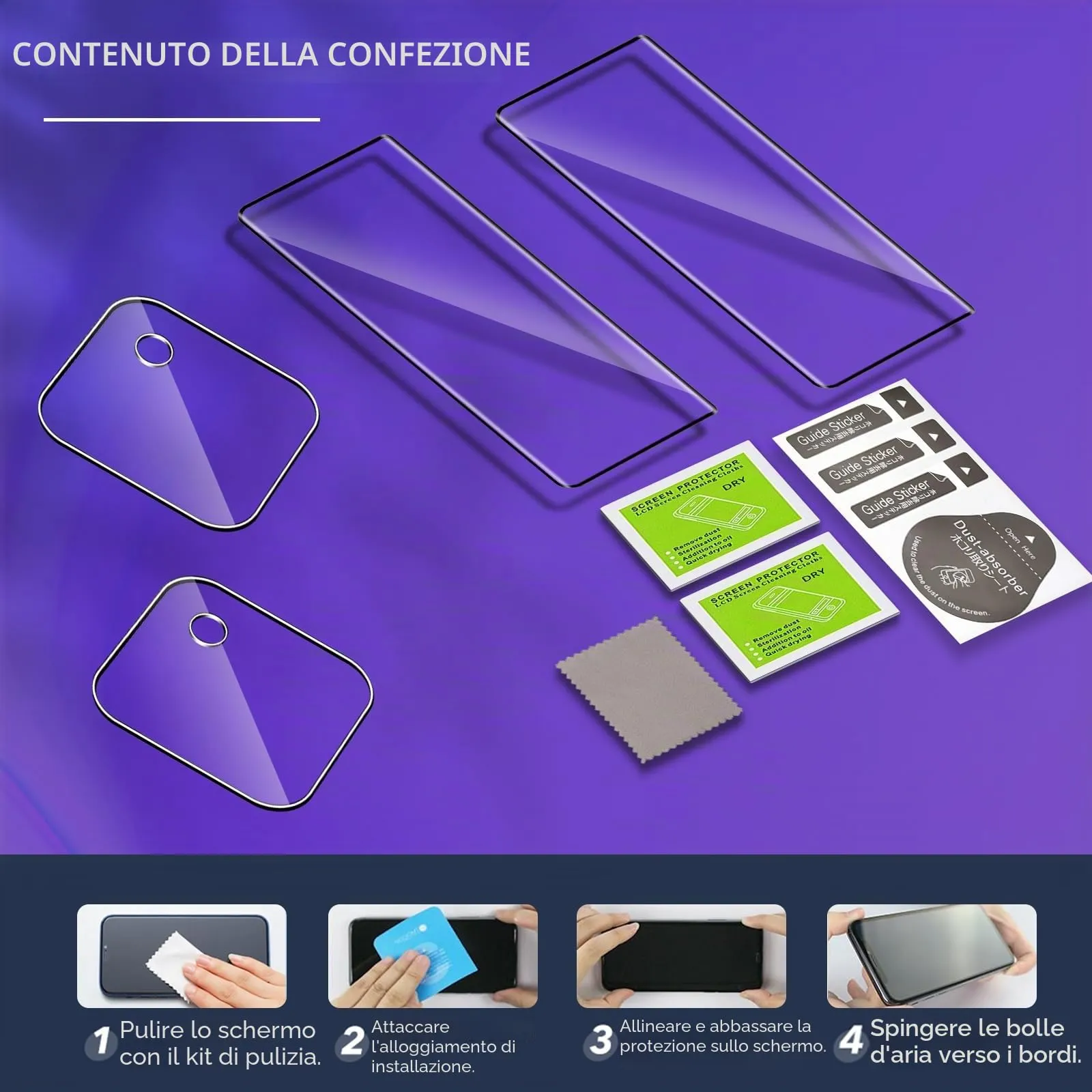 ELYCO Vetro Temperato per Motorola Moto G85 5G, 2+2 Pezzi - immagine 8