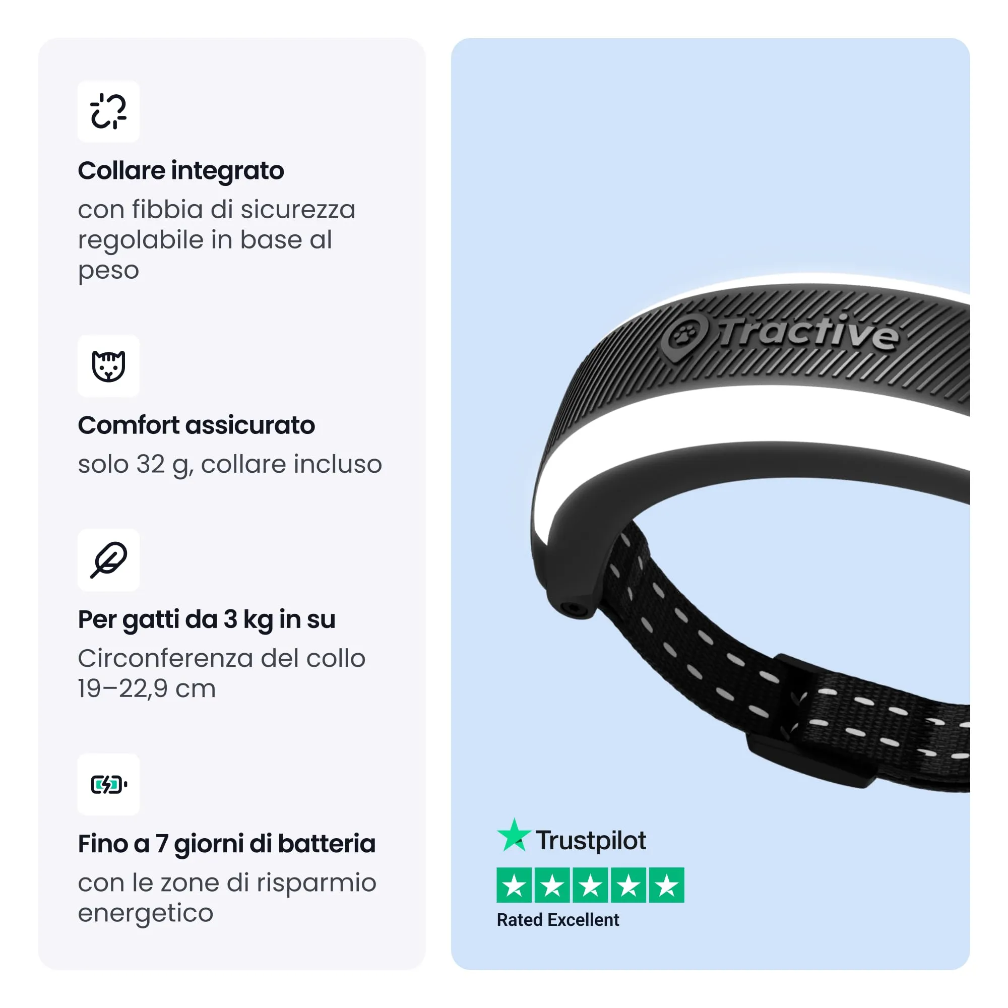 Tractive GPS Gatti Mini Edizione 2026 con Collare Integrato (Nero) - immagine 4