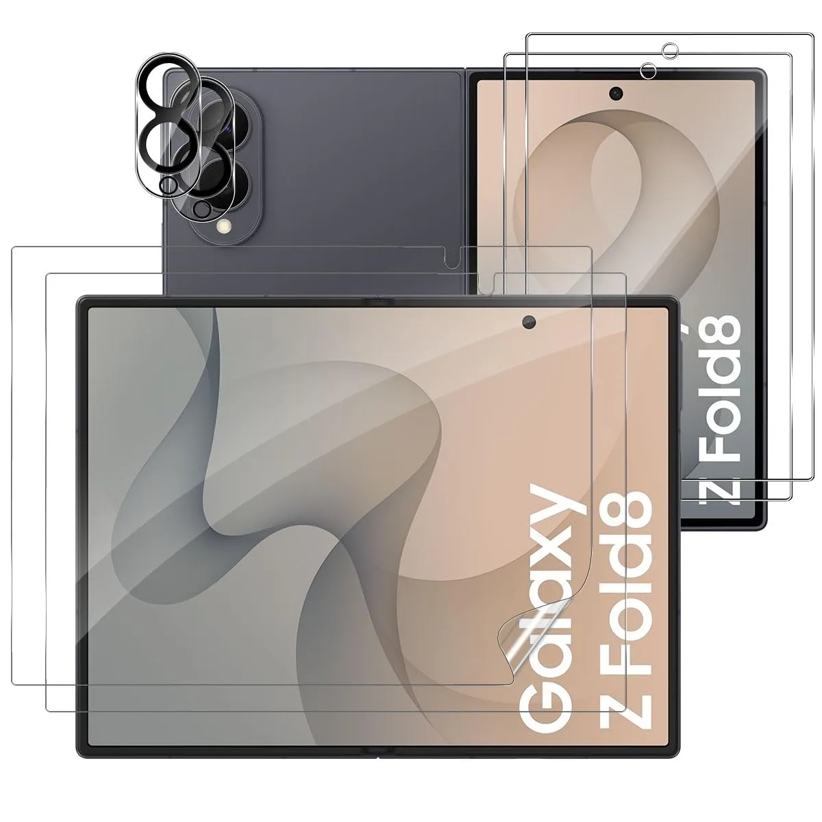 ELYCO Vetro Temperato per Samsung Galaxy Z Fold 8, 6 Pezzi - immagine 1