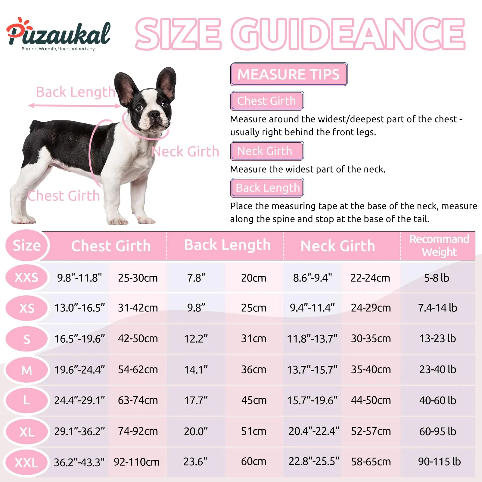 PUZAUKAL Maglione in Pile per Cane, Taglia M, Rosa Chiaro - immagine 3