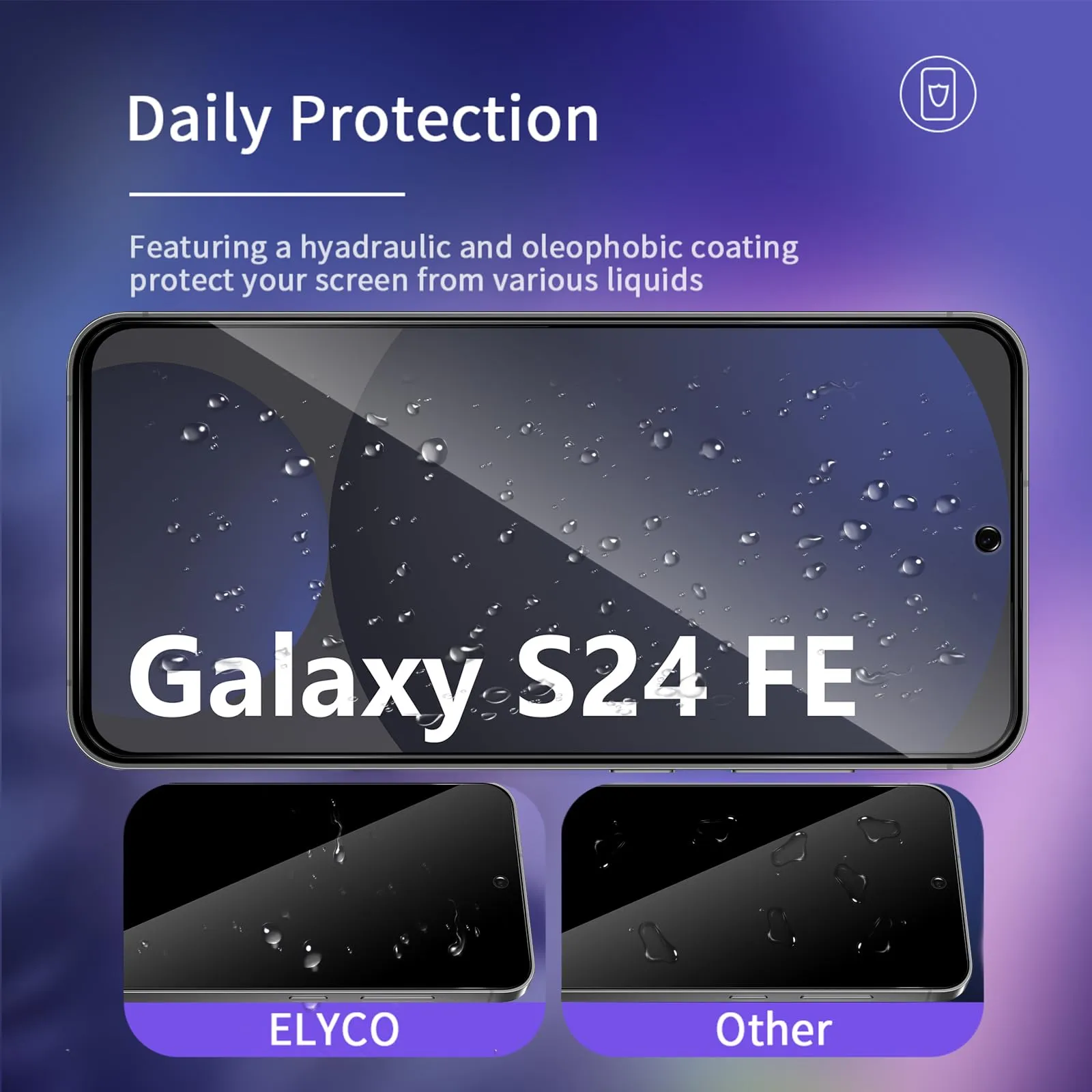 ELYCO Vetro Temperato Privacy per Samsung Galaxy S24 FE, 2+2 Pezzi - immagine 4