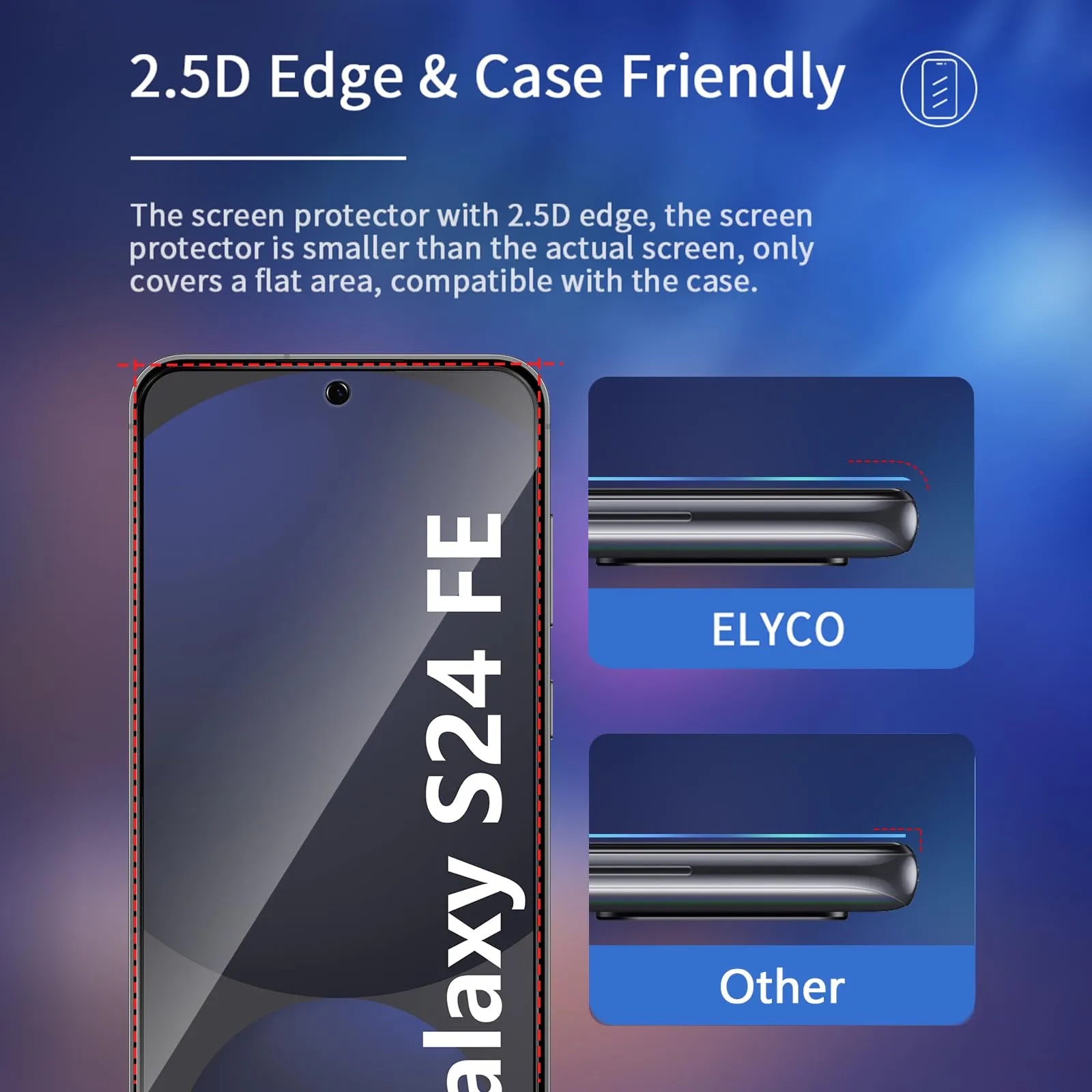 ELYCO Vetro Temperato Privacy per Samsung Galaxy S24 FE, 2+2 Pezzi - immagine 7