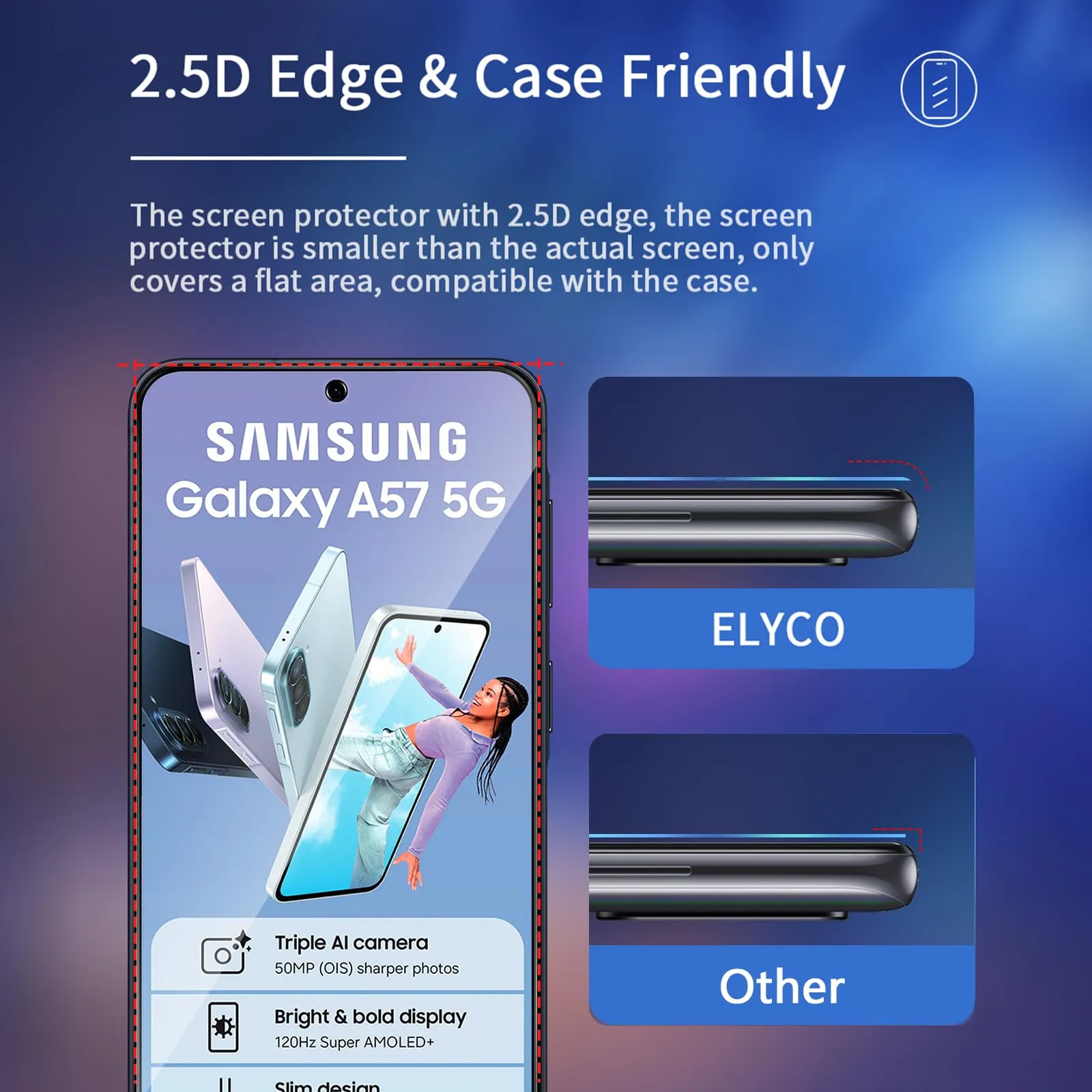 ELYCO Vetro Temperato Privacy per Samsung Galaxy A57 5G, 2+2 Pezzi - immagine 7
