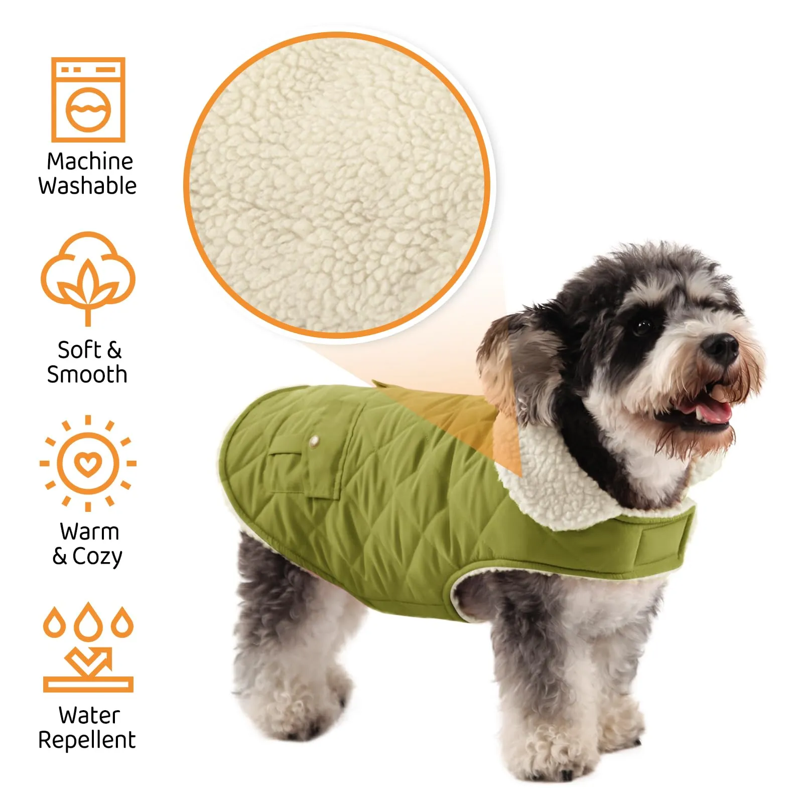 Queenmore Cappotto Impermeabile per Cani di Piccola Taglia, Olive Green, XS - immagine 3