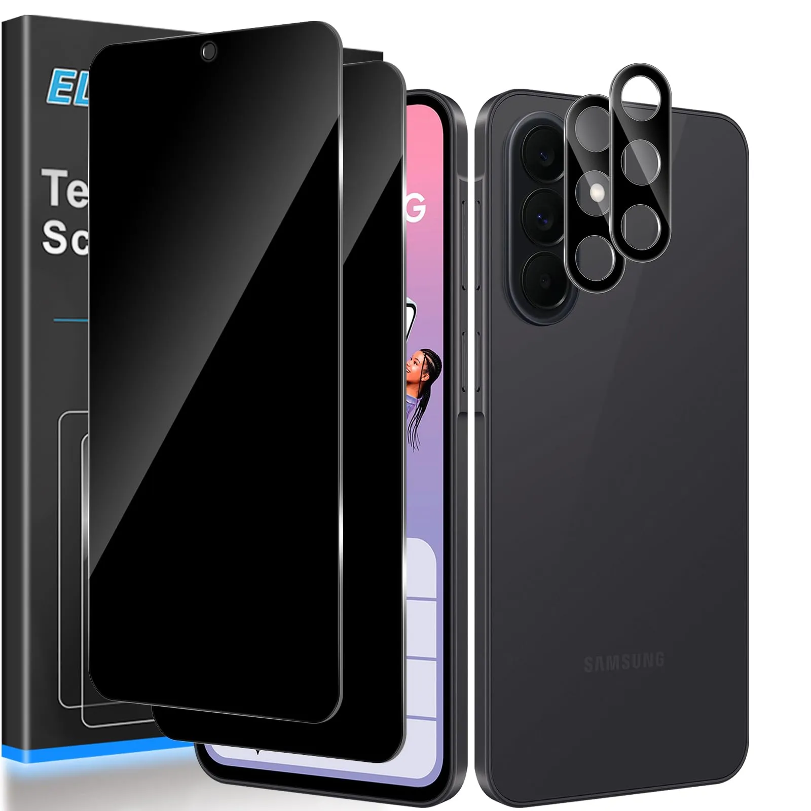 ELYCO Vetro Temperato Privacy per Samsung Galaxy A37 5G, 2+2 Pezzi - immagine 1