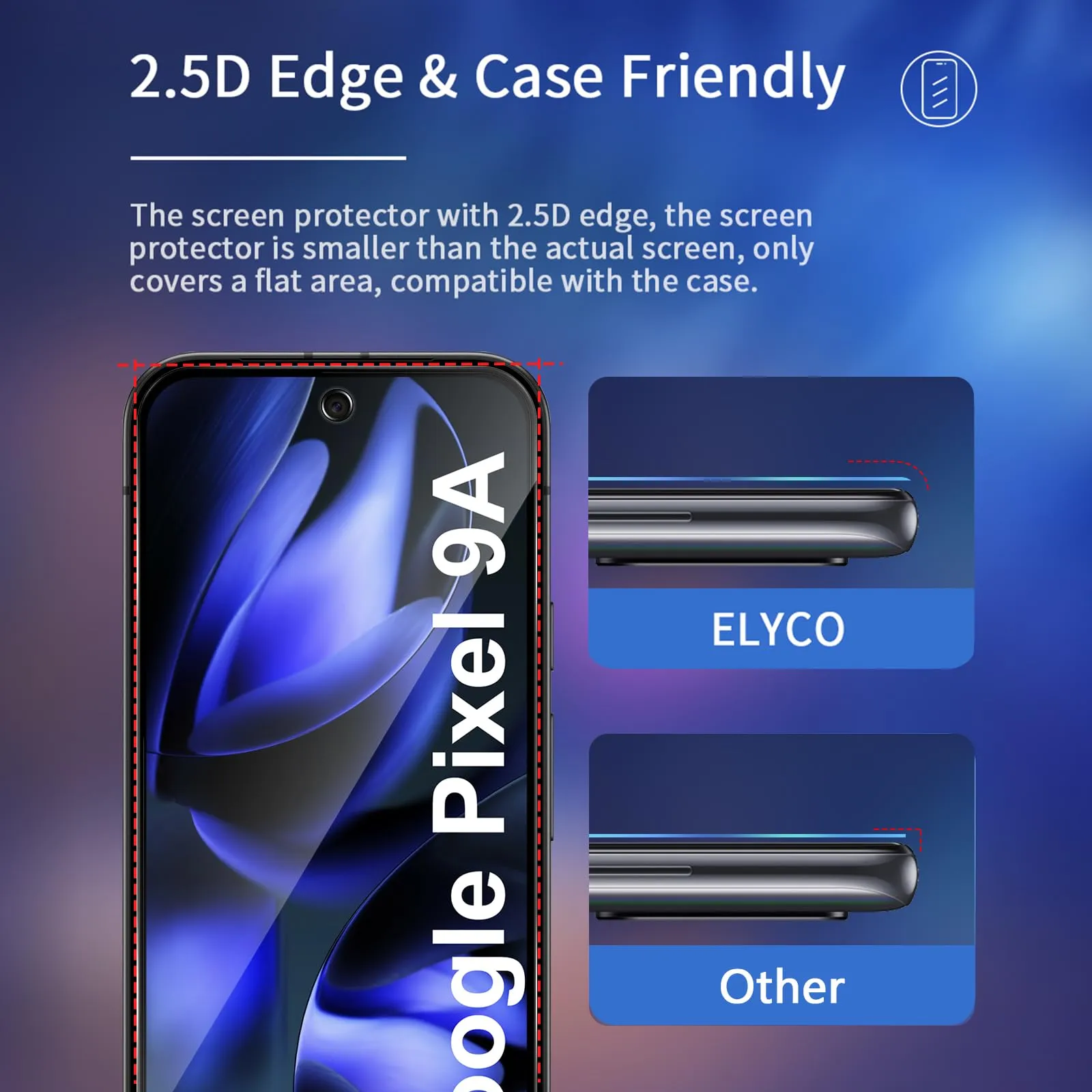 ELYCO Vetro Temperato Privacy per Google Pixel 9A, 2+2 Pezzi - immagine 7