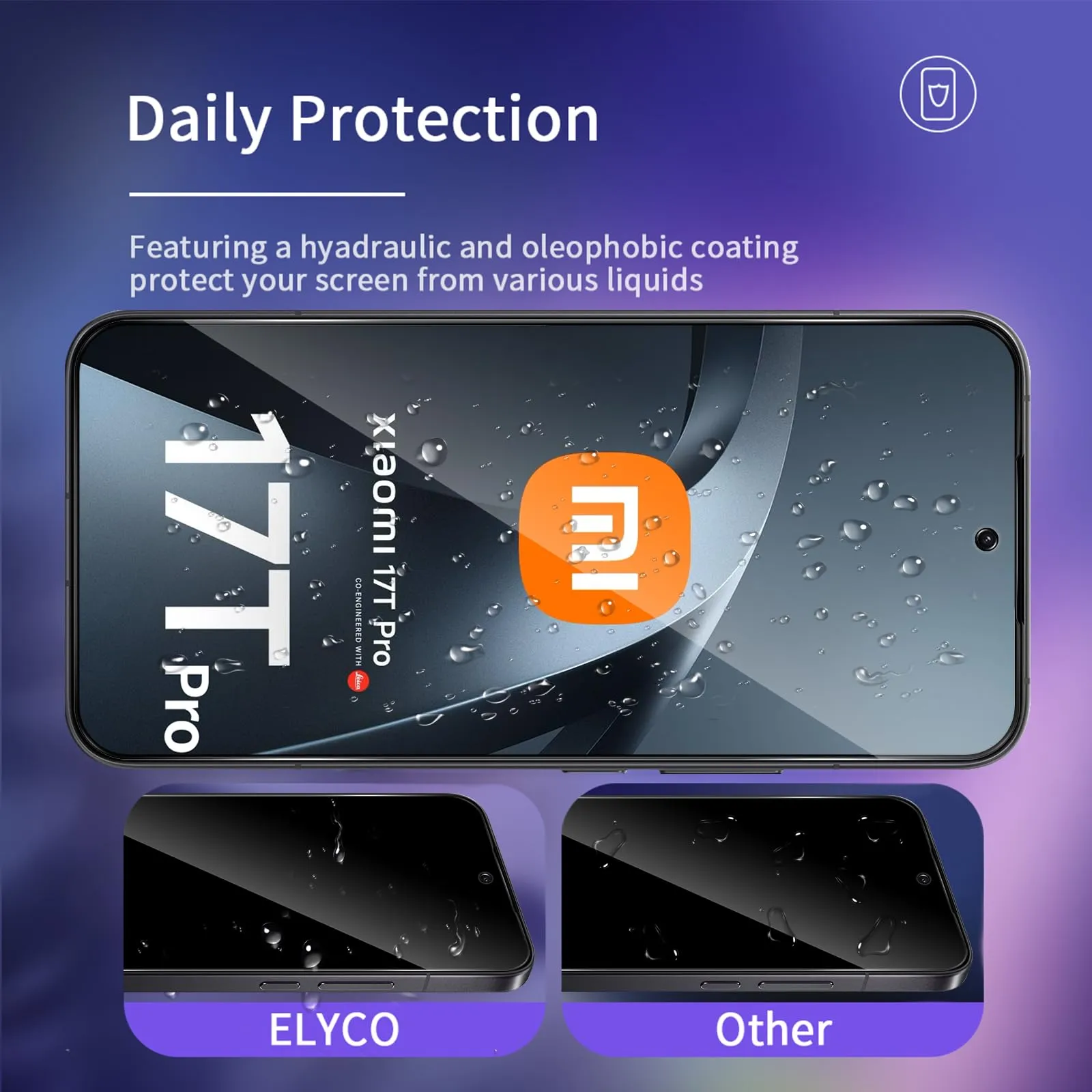 ELYCO Vetro Temperato Privacy per Xiaomi 17T Pro 5G, 2+2 Pezzi - immagine 4