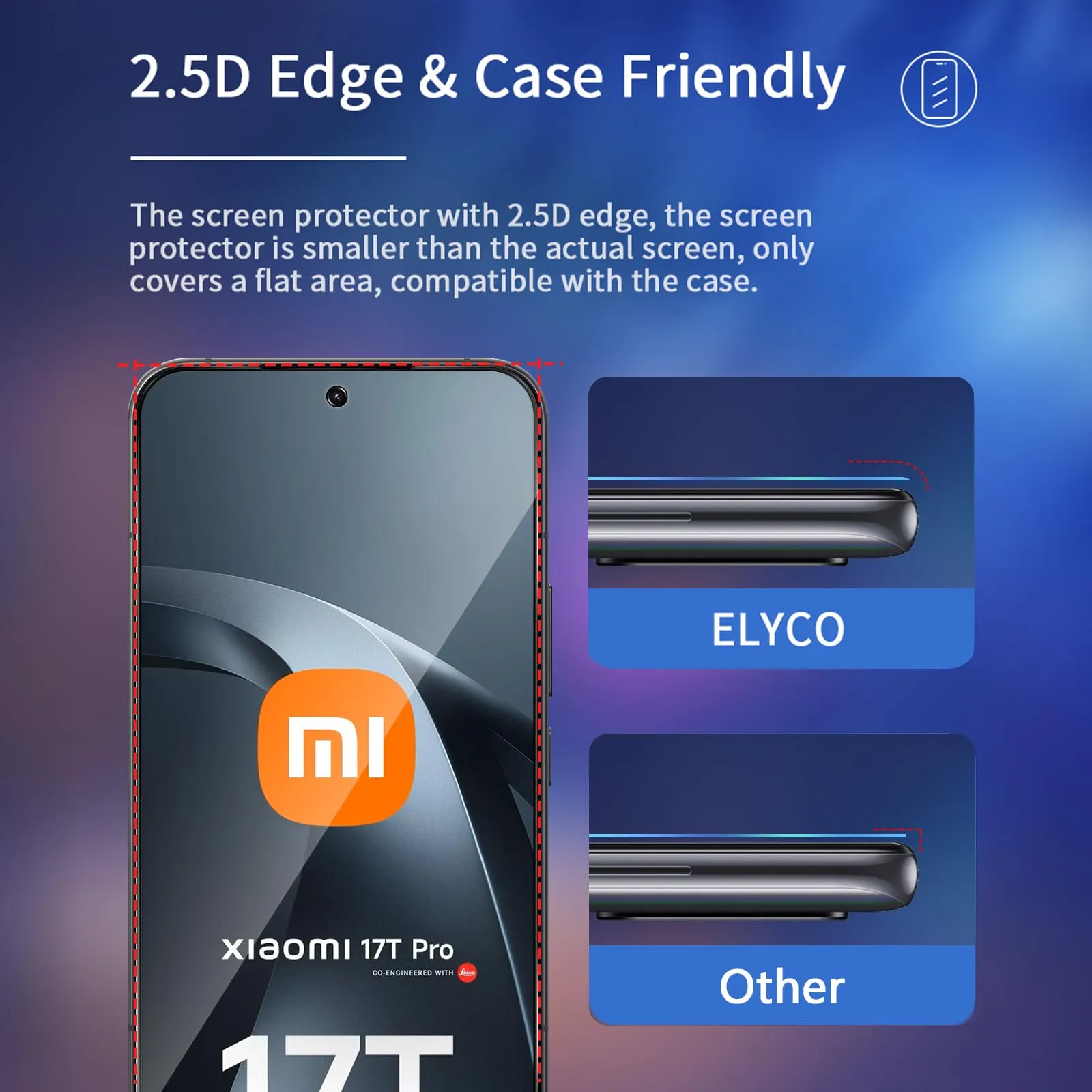 ELYCO Vetro Temperato Privacy per Xiaomi 17T Pro 5G, 2+2 Pezzi - immagine 7