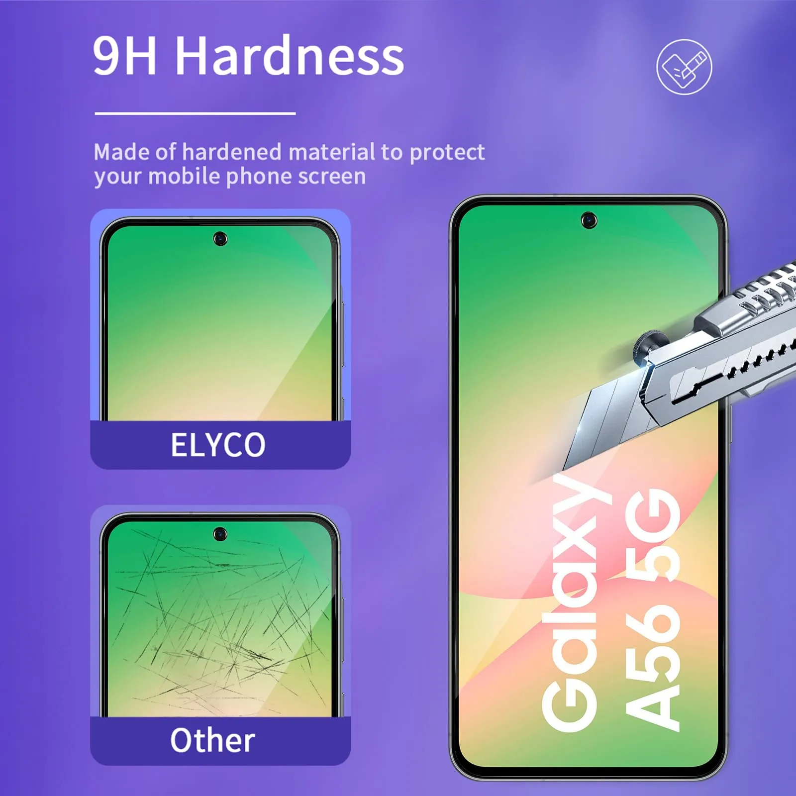ELYCO Vetro Temperato Privacy per Samsung Galaxy A56 5G, 2+2 Pezzi - immagine 5