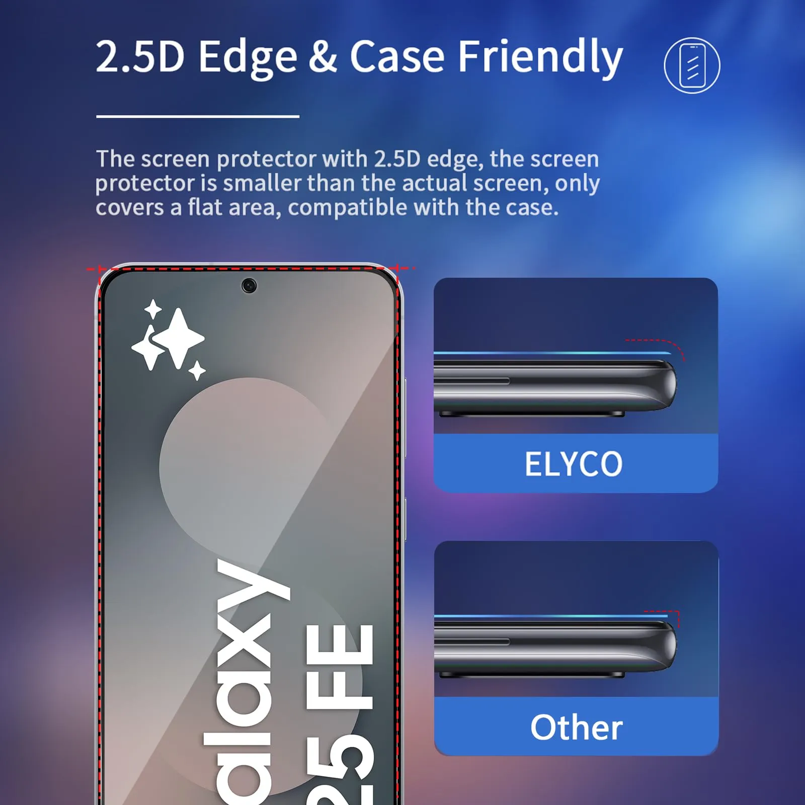 ELYCO Vetro Temperato Privacy per Samsung Galaxy S25 FE, 2+2 Pezzi - immagine 7