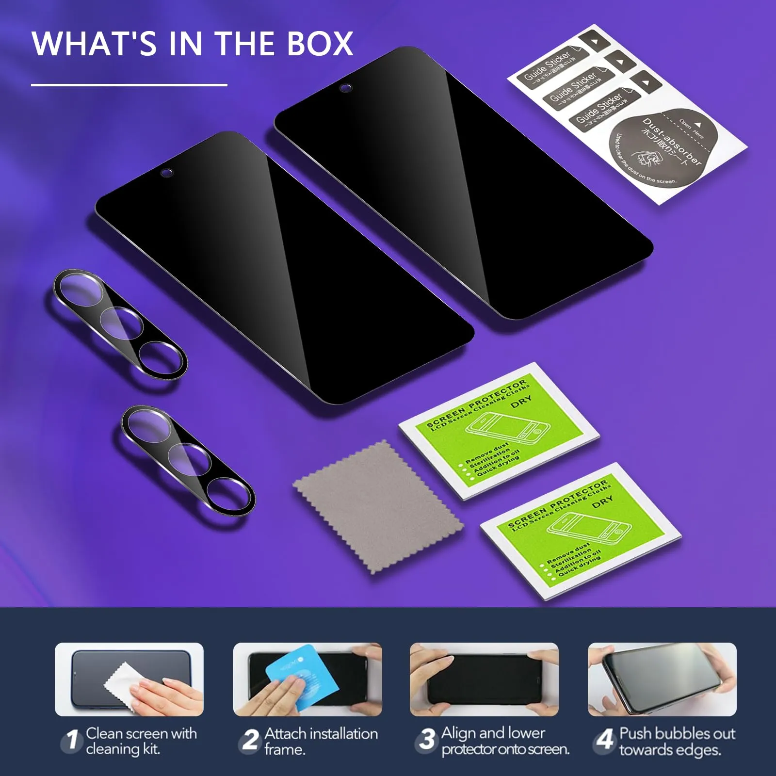 ELYCO Vetro Temperato Privacy per Samsung Galaxy S25 FE, 2+2 Pezzi - immagine 8