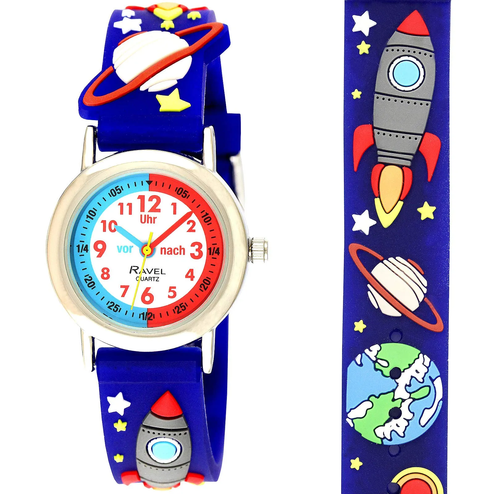 Ravel Orologio per insegnanti del tempo per bambini Razzo spaziale (In Tedesco) - immagine 1