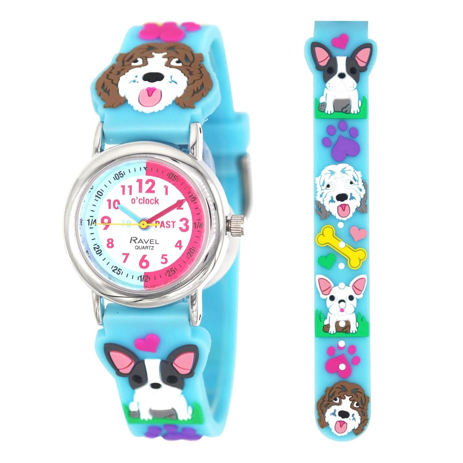 Ravel Orologio Analogico al Quarzo per Bambini R1513.99 Cani Blu - immagine 2