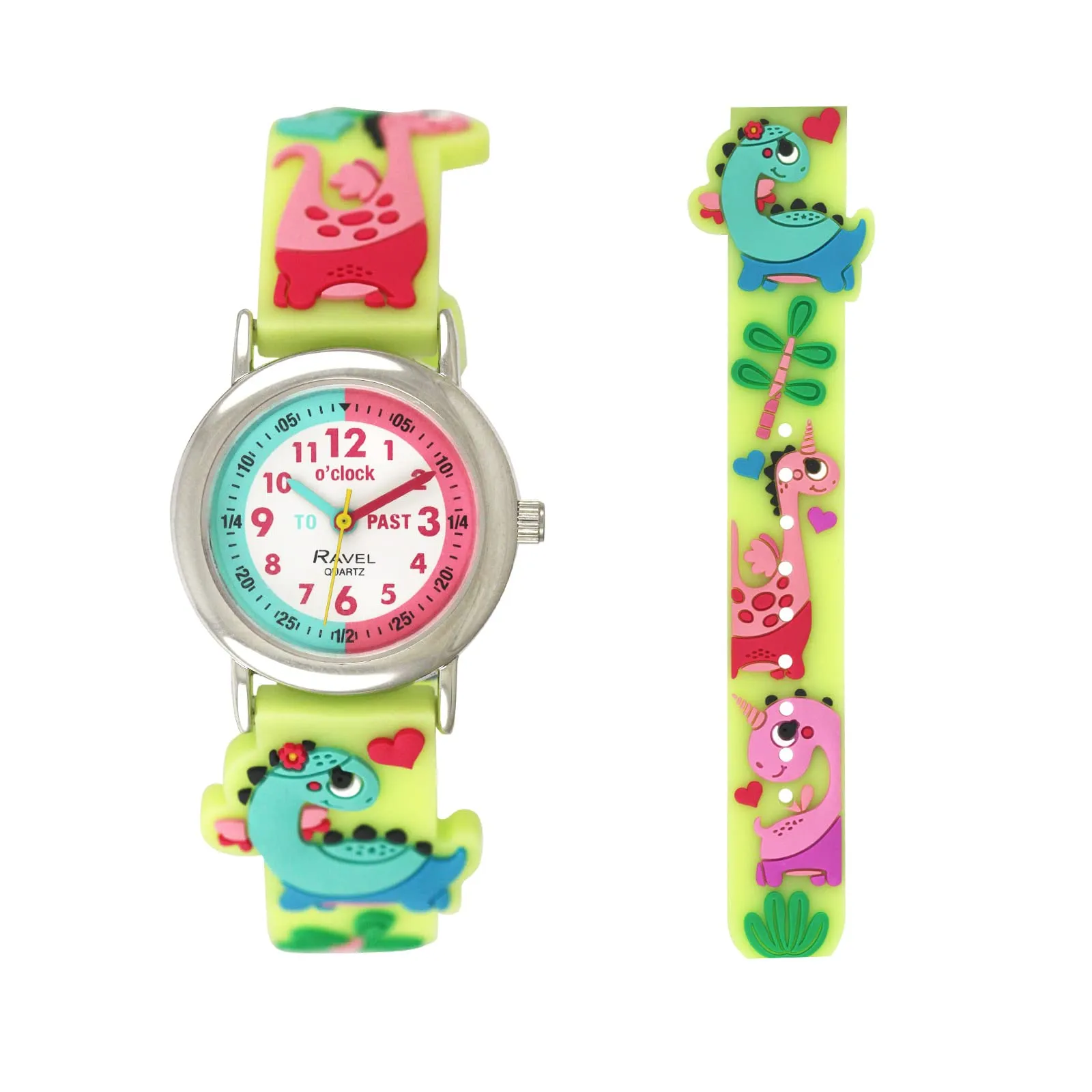Ravel Orologio Analogico al Quarzo per Bambini R1513.94 Dinosauro Verde - immagine 2