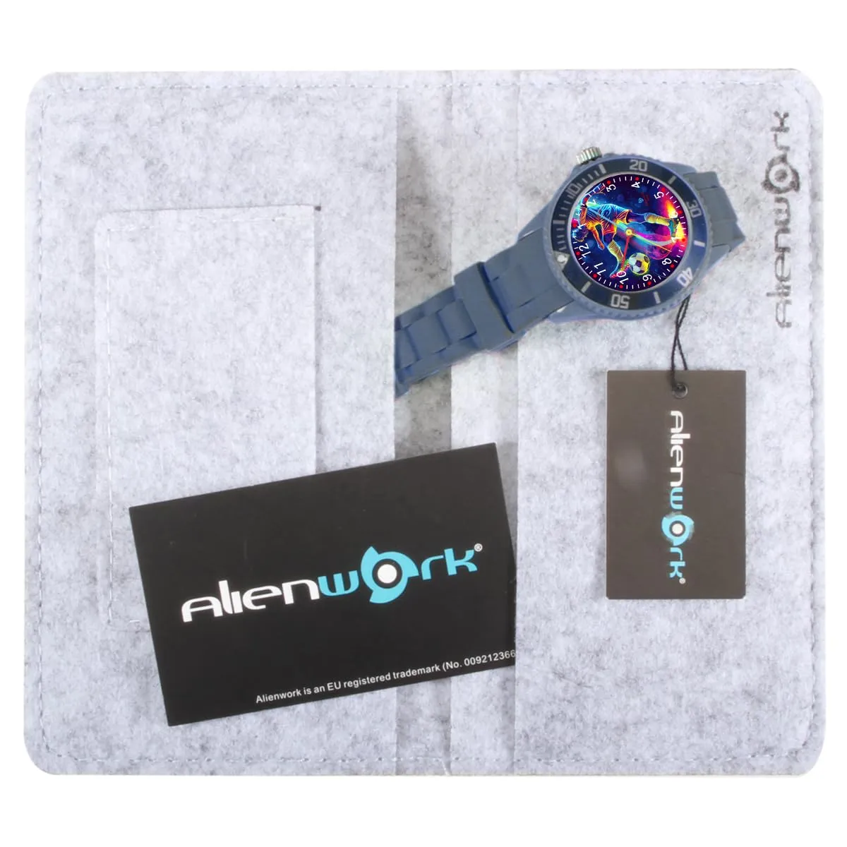 Alienwork Calcio Orologio di Apprendimento per Bambini, Blu Marino, Bracciale in Silicone, Impermeabile 5 ATM - immagine 6