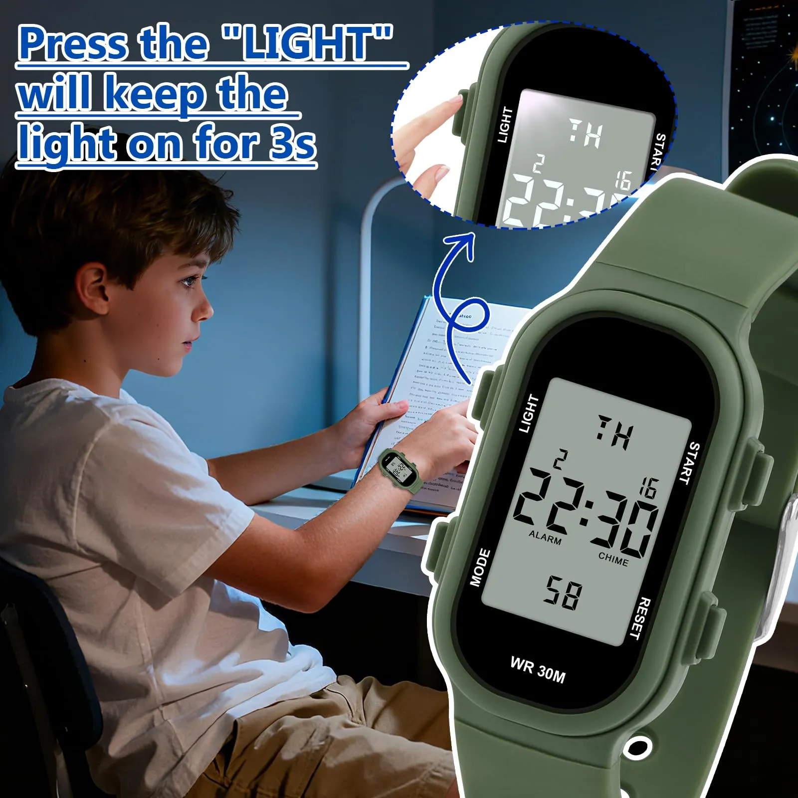 Ayybboo Orologio Digitale per Bambini e Bambine 7-18 Anni - immagine 4