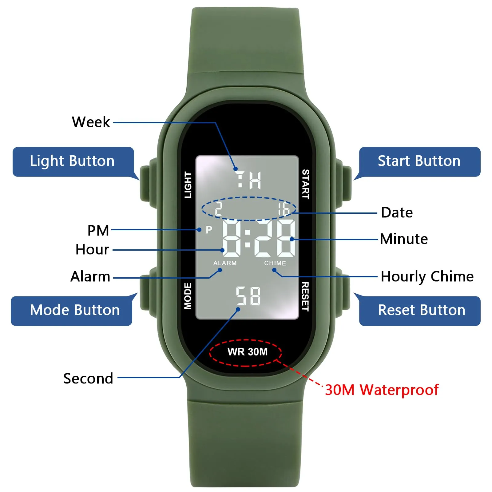 Ayybboo Orologio Digitale per Bambini e Bambine 7-18 Anni - immagine 6