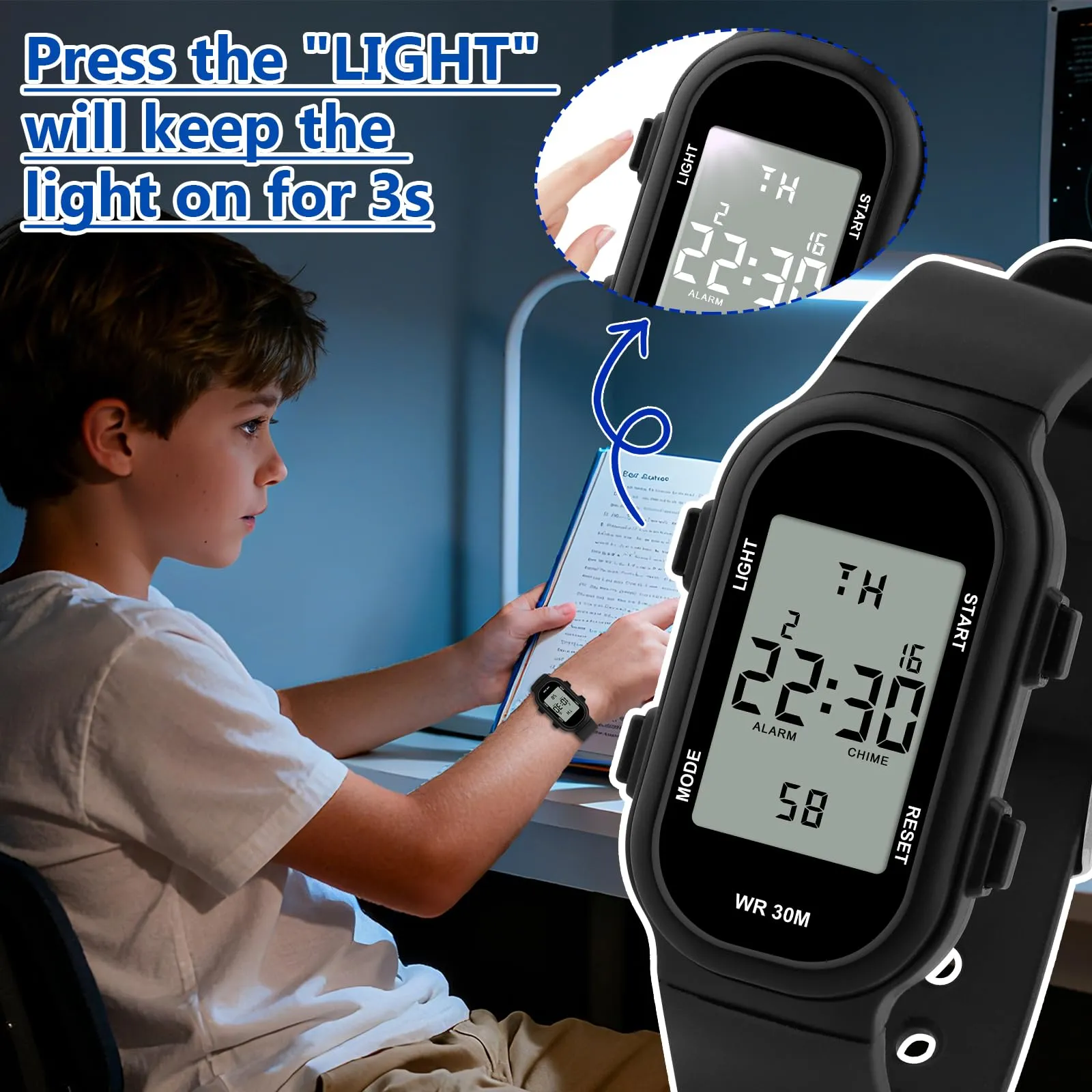 Ayybboo Orologio Digitale per Bambini e Ragazzi 7-18 Anni - immagine 4