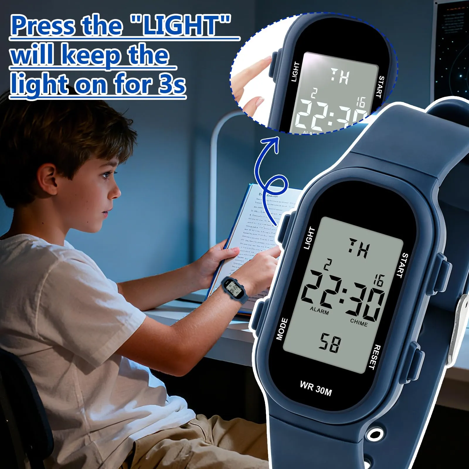 Ayybboo Orologio Digitale per Bambini e Bambine 7-18 Anni - immagine 4