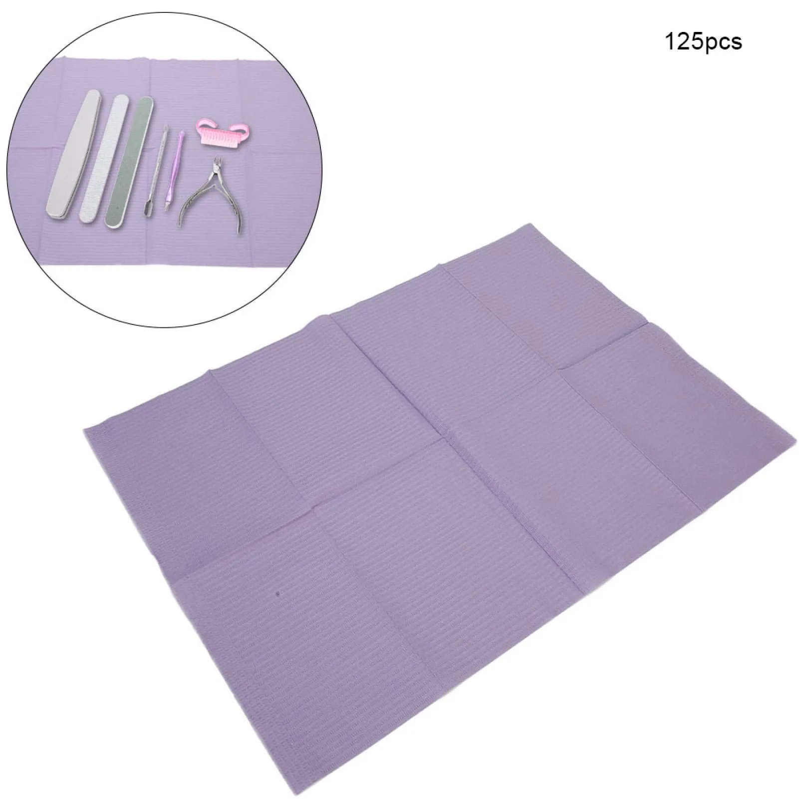 Cosiki Tovagliette per Unghie Monouso in Non Tessuto, 125 Pezzi, Viola - immagine 6