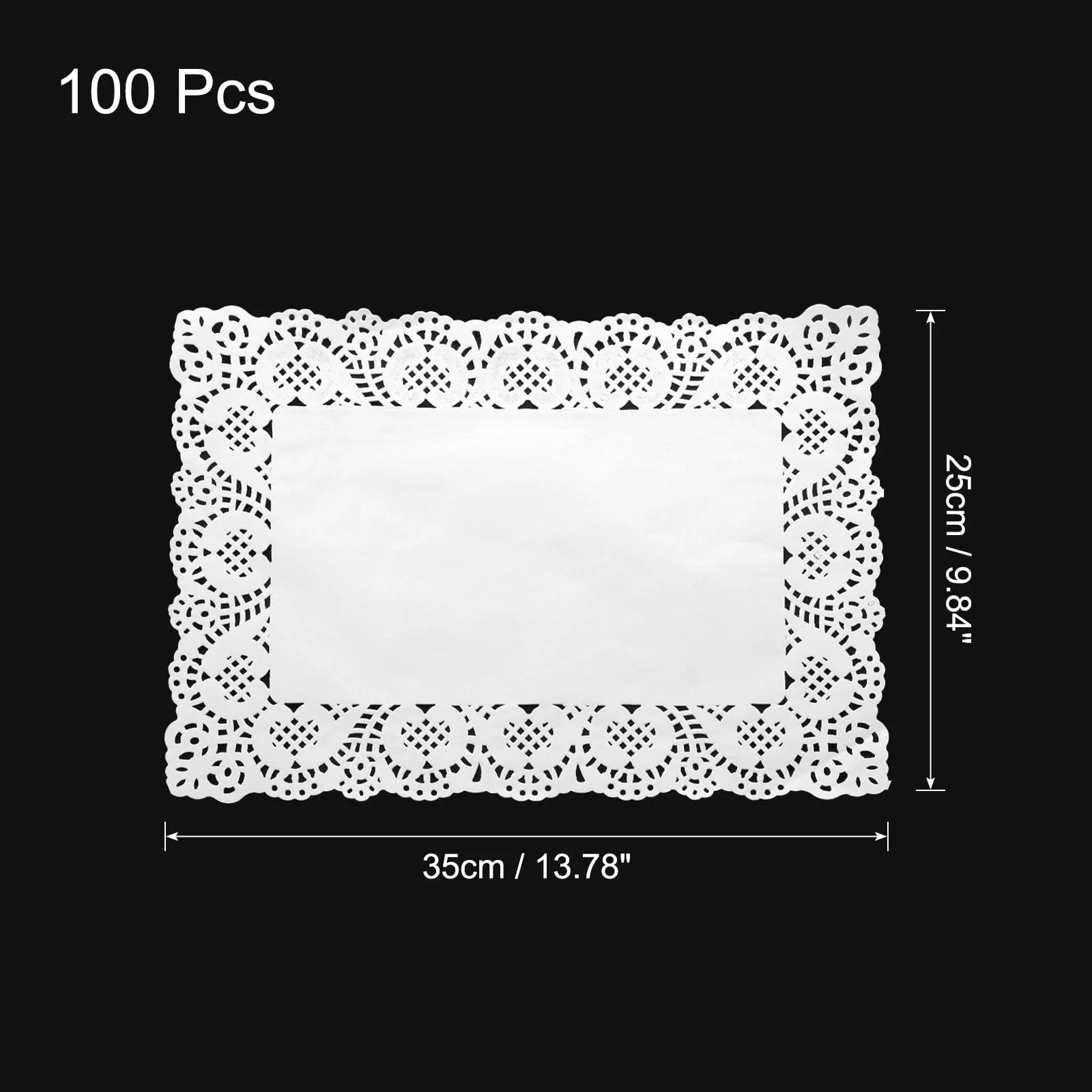 QUARKZMAN Centrini di Carta Pizzo Bianco, 10 x 14 Pollici, Rettangolari, 100 Pezzi - immagine 2