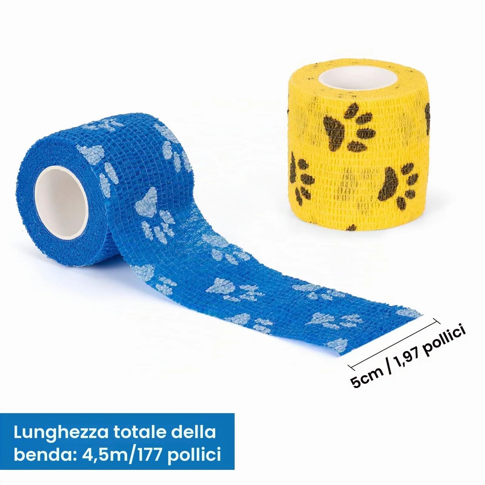 SEADESKY Bendaggio Coesivo Autoadesivo per Animali Domestici, Benda Elastica in Tessuto Non Tessuto, 9 Rotoli 5cm x 4.5m - immagine 2