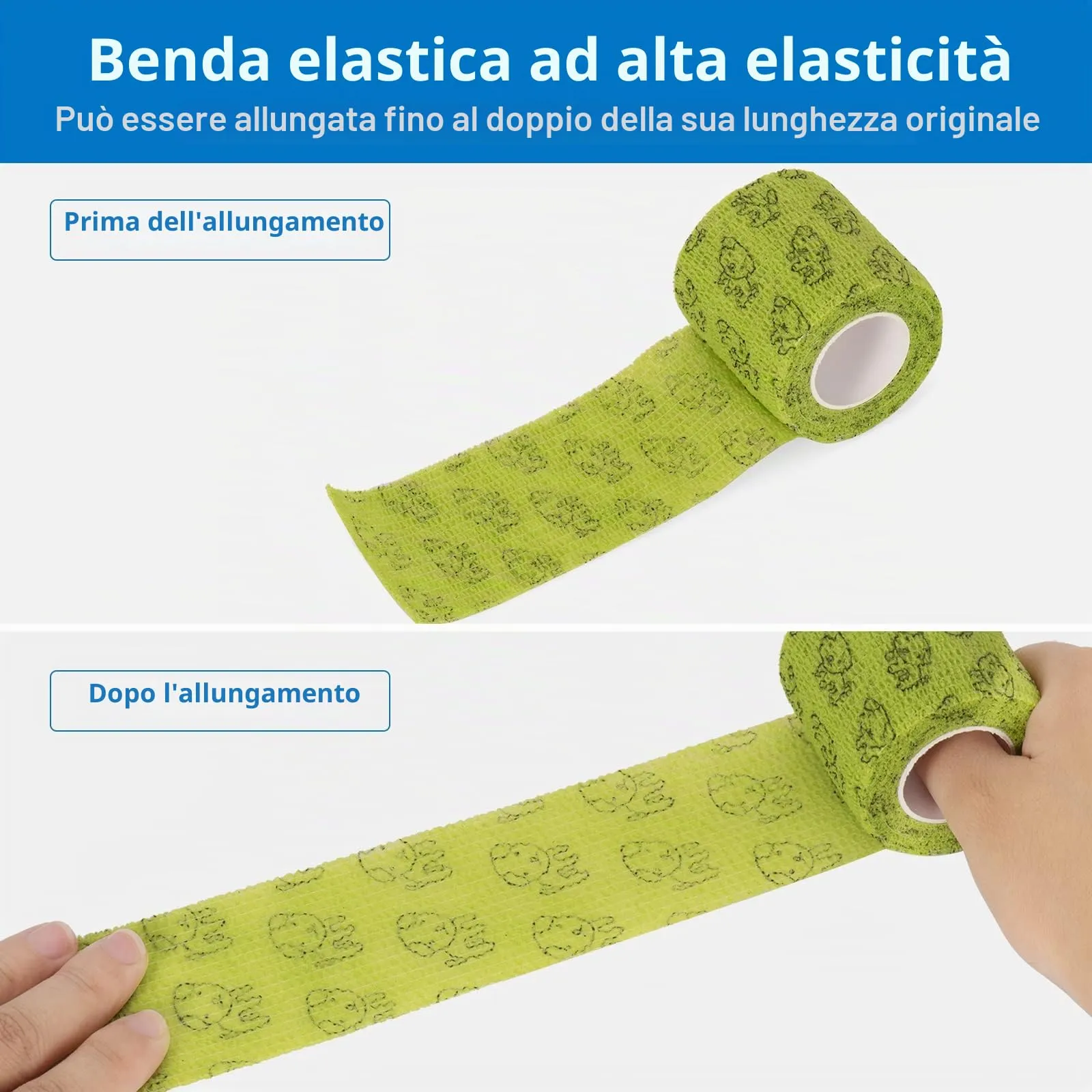 SEADESKY Bendaggio Coesivo Autoadesivo per Animali Domestici, Benda Elastica in Tessuto Non Tessuto, 9 Rotoli 5cm x 4.5m - immagine 3