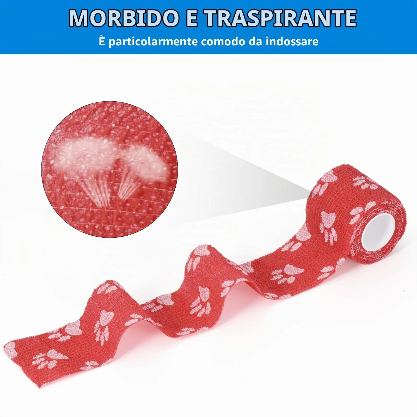 SEADESKY Bendaggio Coesivo Autoadesivo per Animali Domestici, Benda Elastica in Tessuto Non Tessuto, 9 Rotoli 5cm x 4.5m - immagine 5