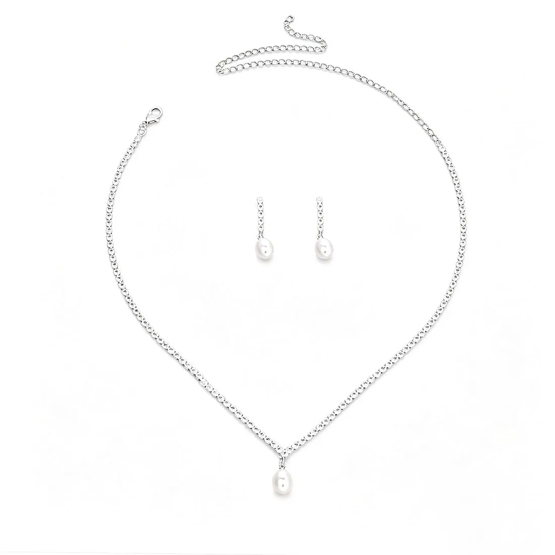 JYIXXZX Set di Gioielli Donna in Argento e Oro con Perle e Zirconia Cubica, Collana e Orecchini - immagine 9
